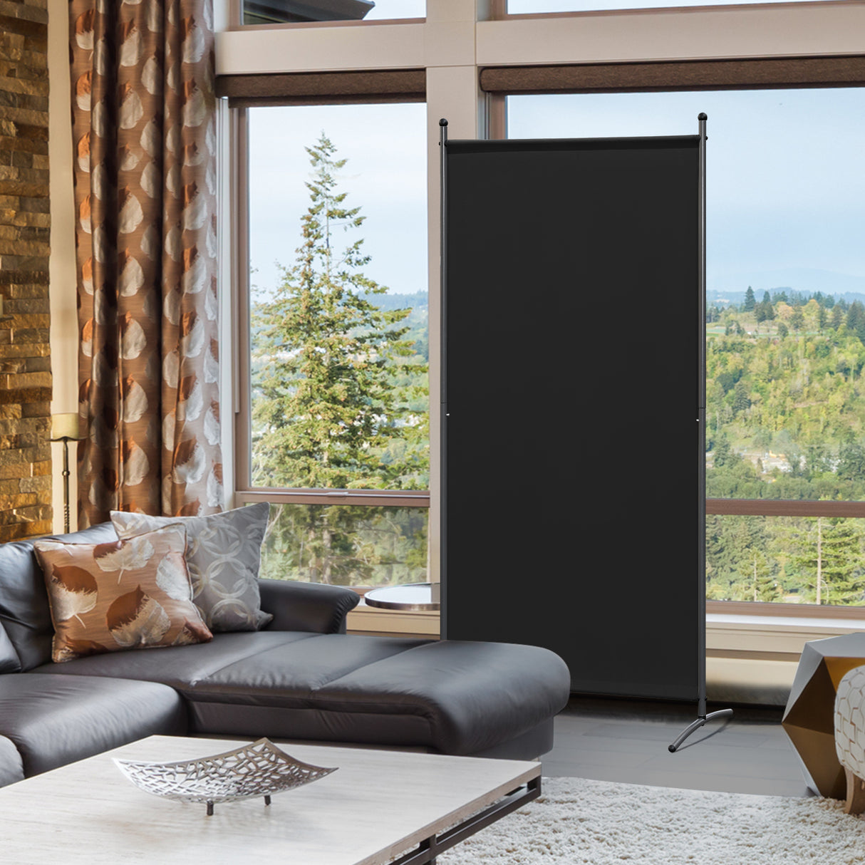 Paravent 80X180CM Raumteiler Sichtschutz aus Stahl und Polyester