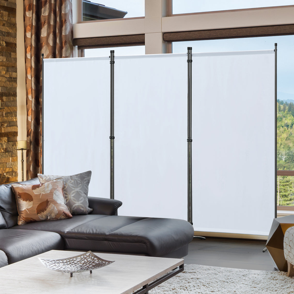 Angel Living Paravent Sichtschutz Balkonbespannung Balkonsichtschutz Paravent Raumteiler Trennwand 243x180cm