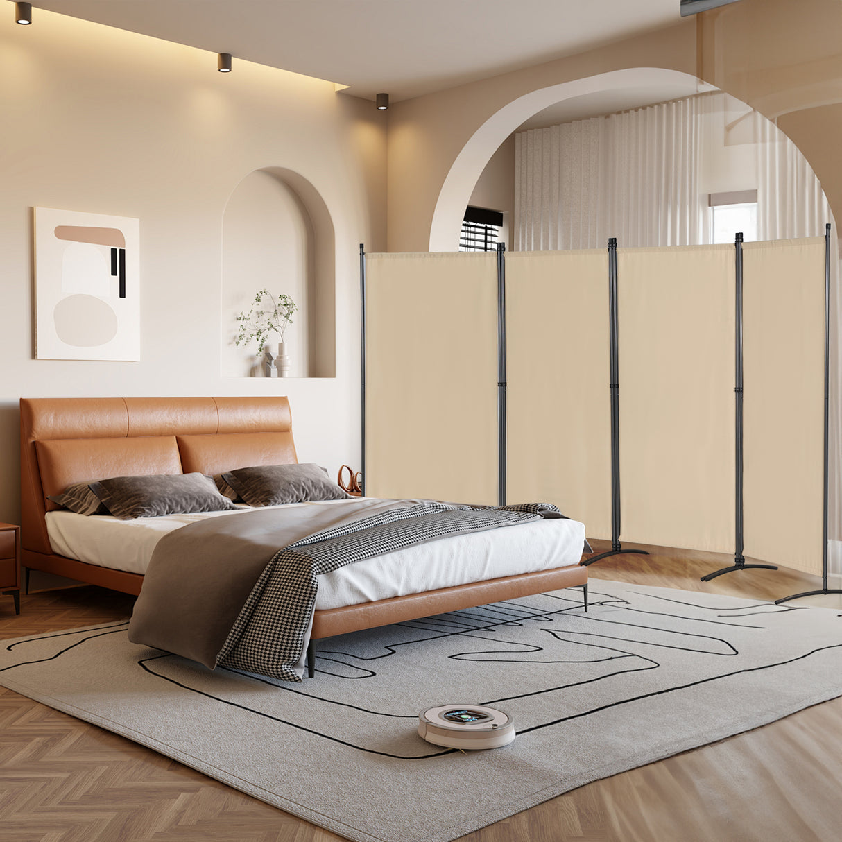 Paravent 4tlg 324X169CM Sichtschutz Balkonbespannung Balkonsichtschutz Paravent Raumteiler Trennwand