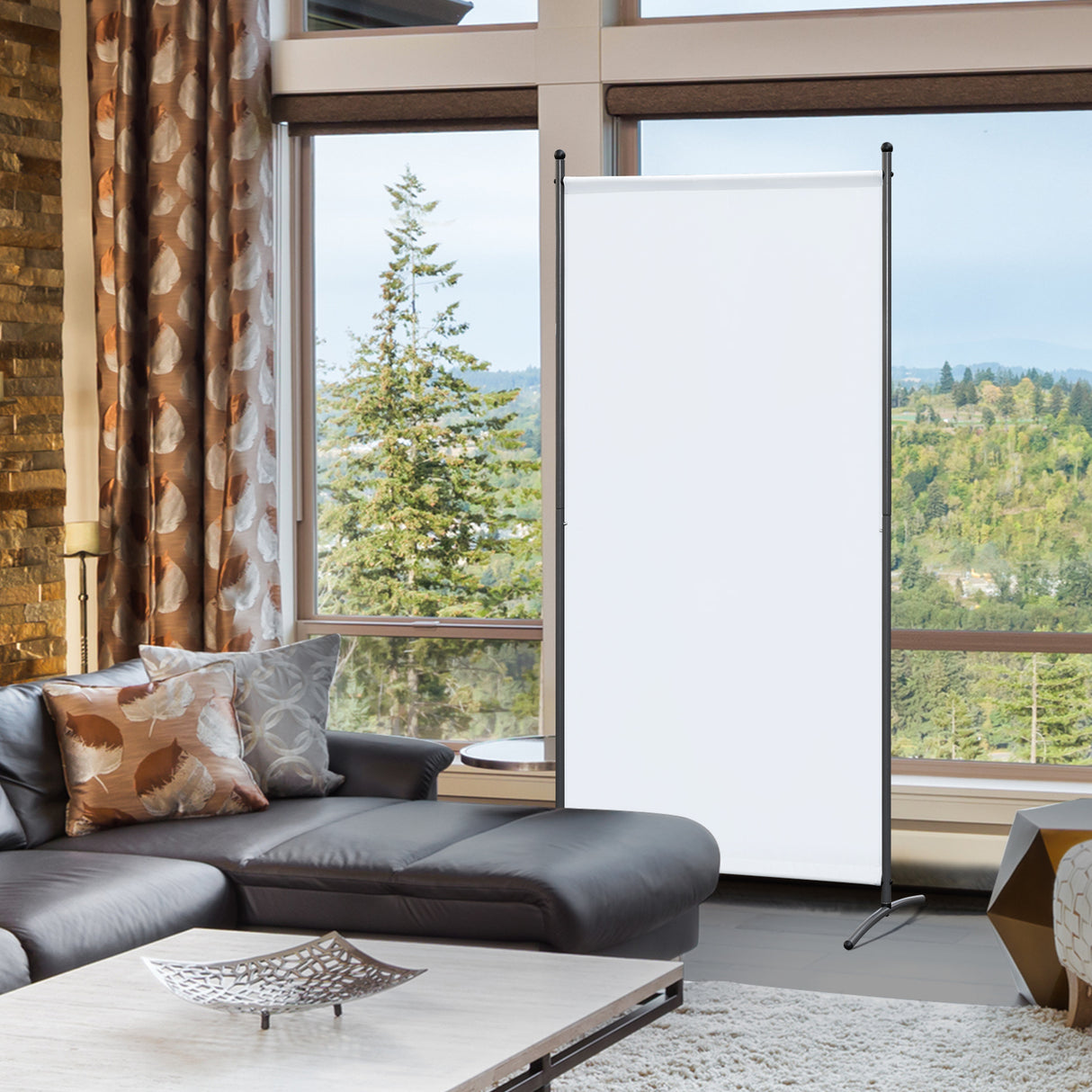 Paravent 80X180CM Raumteiler Sichtschutz aus Stahl und Polyester