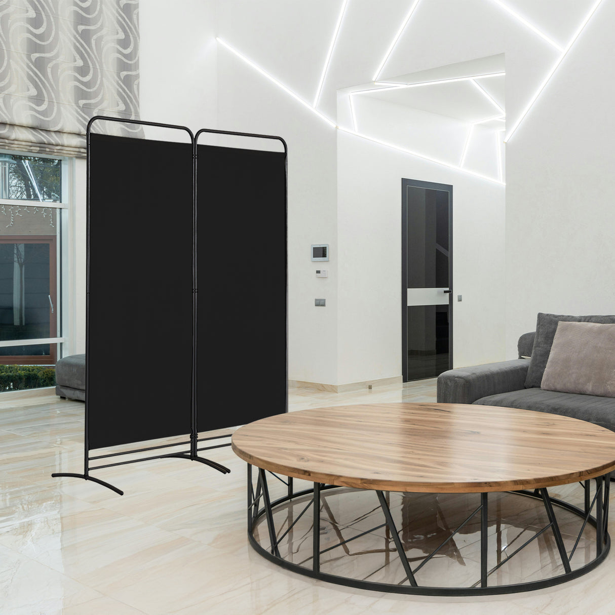 Angel Living Paravent 2 Teilig Klappbar Raumteiler für Büros, Balkon,Schlafzimmer,Außengarten, 162cm x 180cm