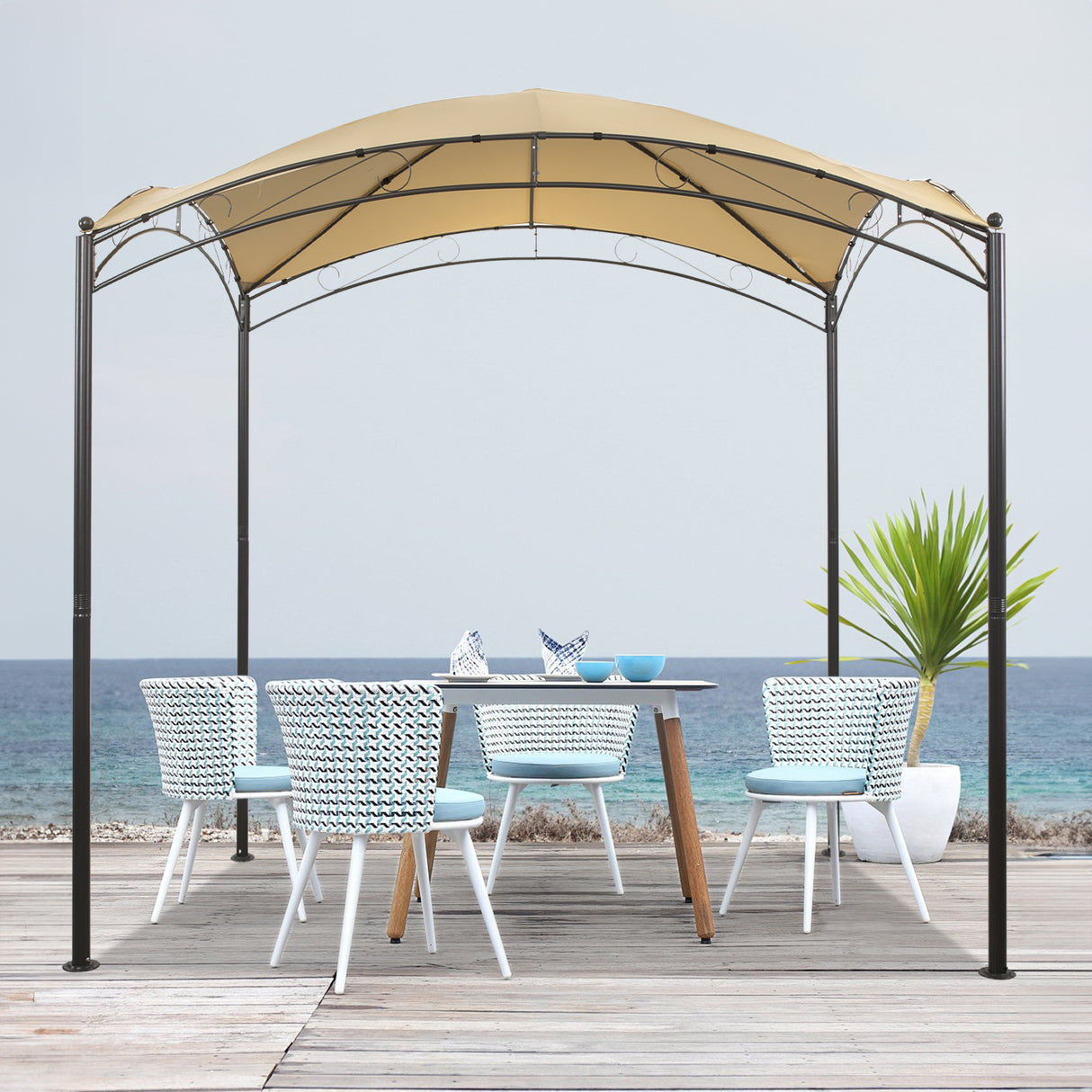 Angel living Gartenpavillon 2.5x2.5M, Wasserabweisend und UV-bestandig Pavillon, Ideal fur Freizeit und Partys