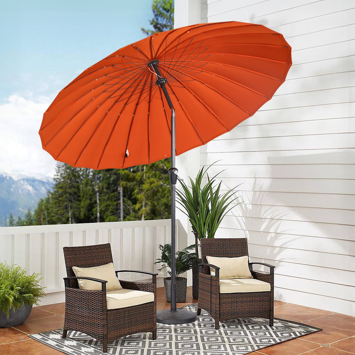 250cm Sonneschirm Sonnenschutz neigbar Rostfrei aus Aluminium, Stahl und Polyester