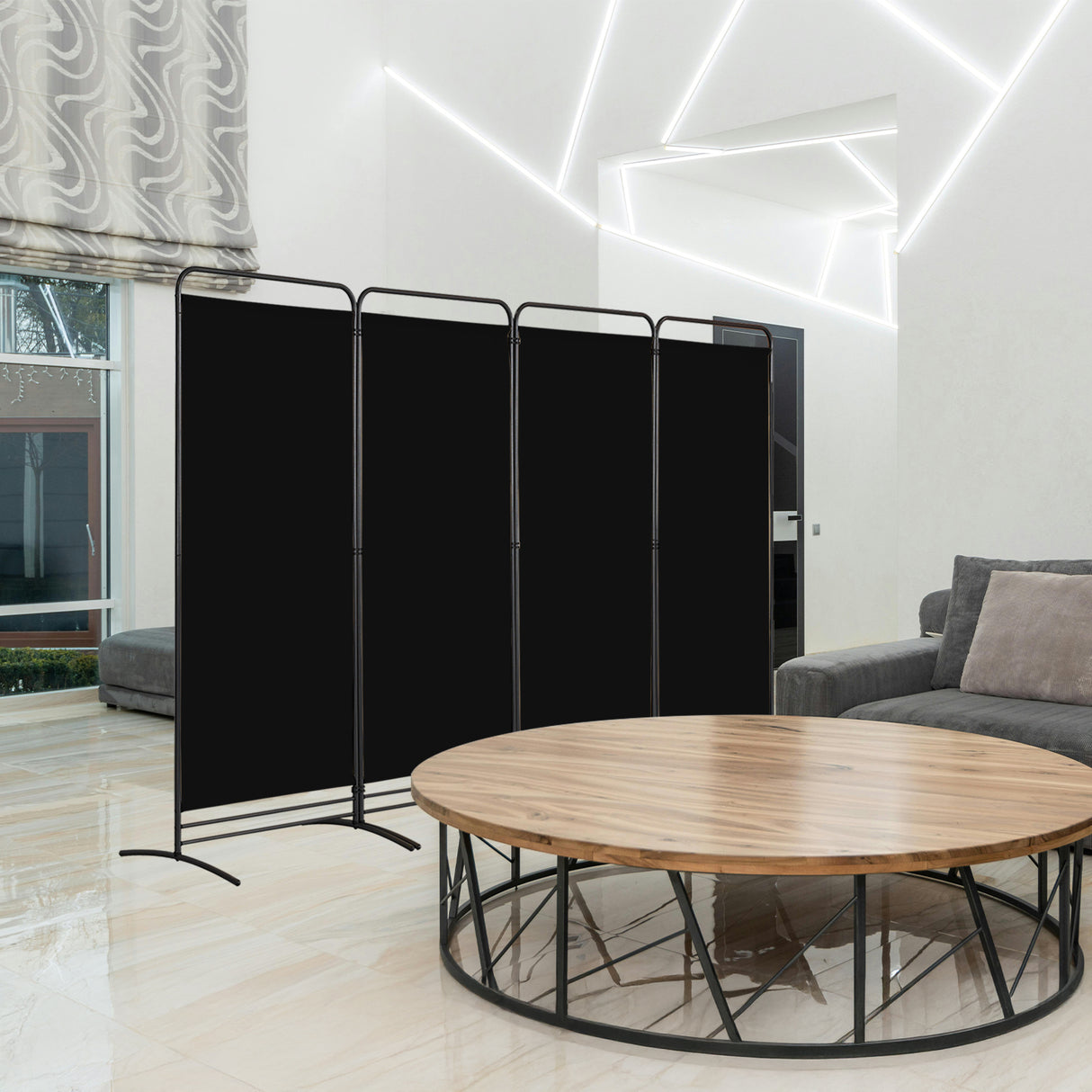 Angel Living Paravent 4 Teilig Klappbar Raumteiler für Büros, Balkon,Schlafzimmer,Außengarten, 324cm x 180cm