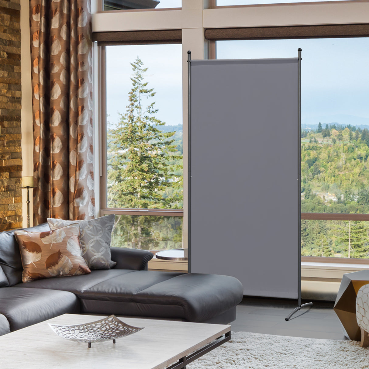 Paravent 80X180CM Raumteiler Sichtschutz aus Stahl und Polyester