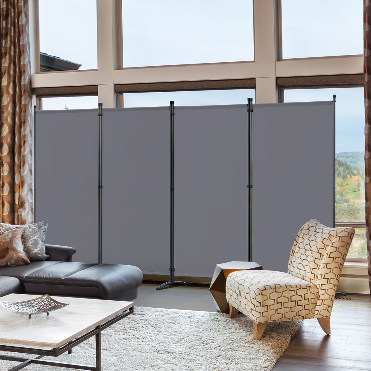 Angel Living Paravent Raumteiler Schutzwand Raumteiler für Büro Balkon Schlafzimmer Garten, 324 x 180 cm