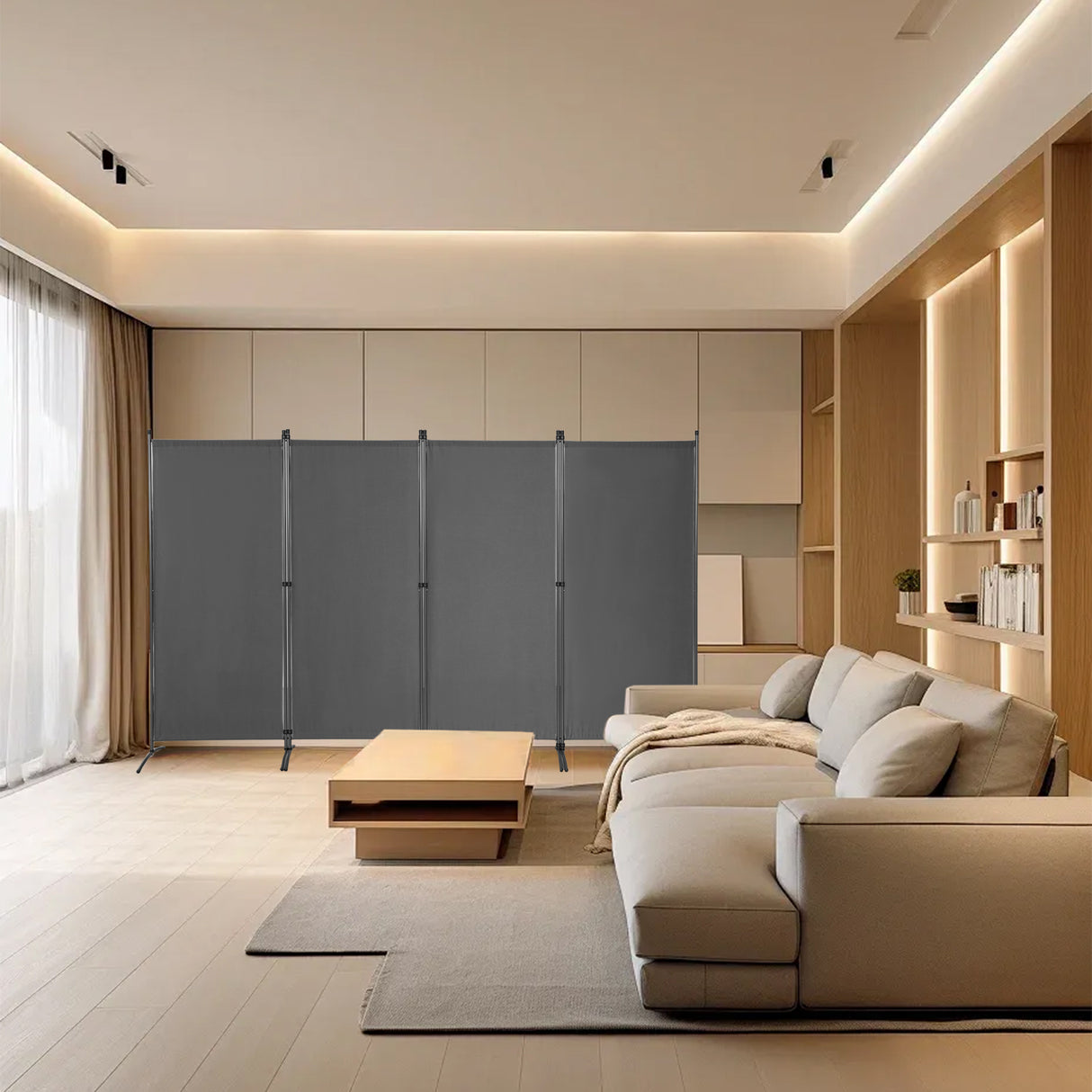 Paravent 4tlg 324X169CM Sichtschutz Balkonbespannung Balkonsichtschutz Paravent Raumteiler Trennwand