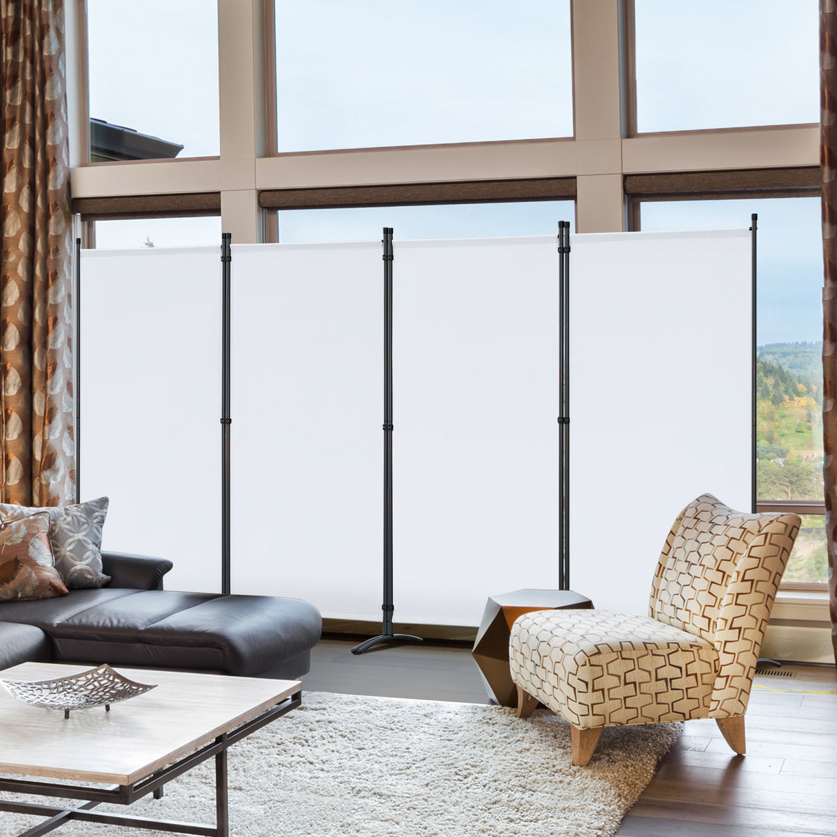 Angel Living Paravent Sichtschutz Balkonbespannung Balkonsichtschutz Paravent Raumteiler Trennwand , 324x180cm