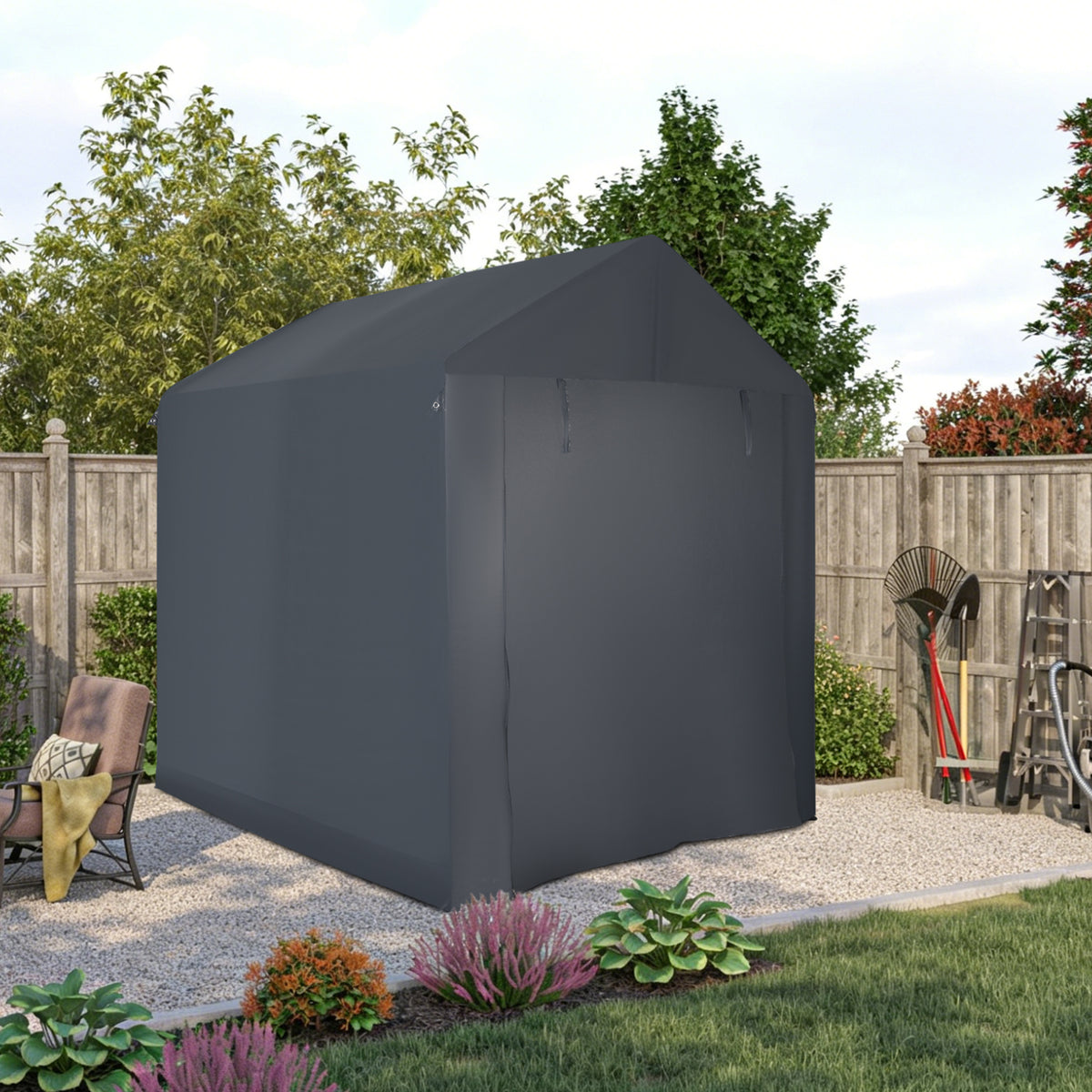 Angel Living Gartenzelt für den Außenbereich zur Aufbewahrung von Werkzeugen, 1,9 × 2,3 × 2,35 m