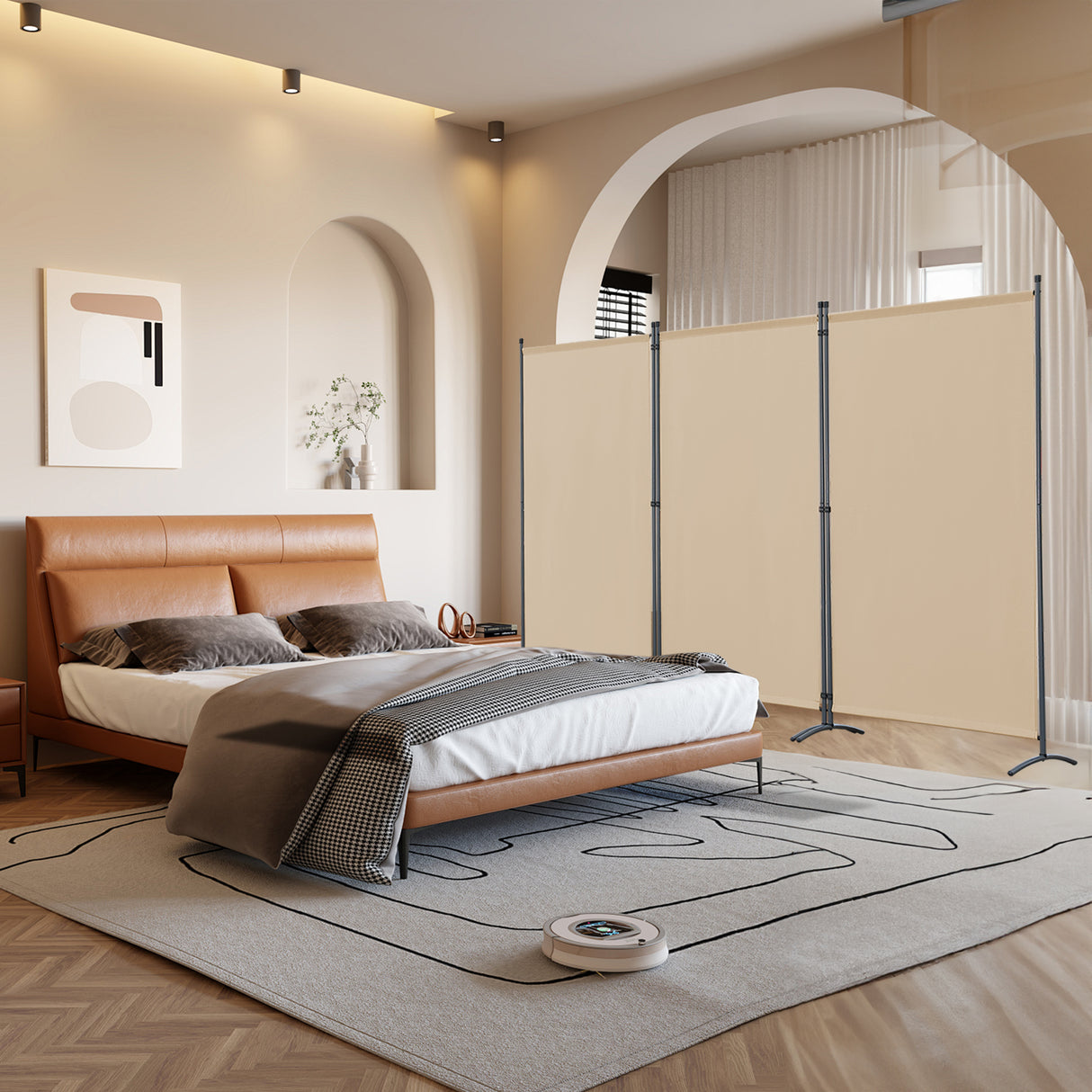 Paravent Raumteiler Outdoor Sichtschutz 243 x 169 cm, 3 Paneele