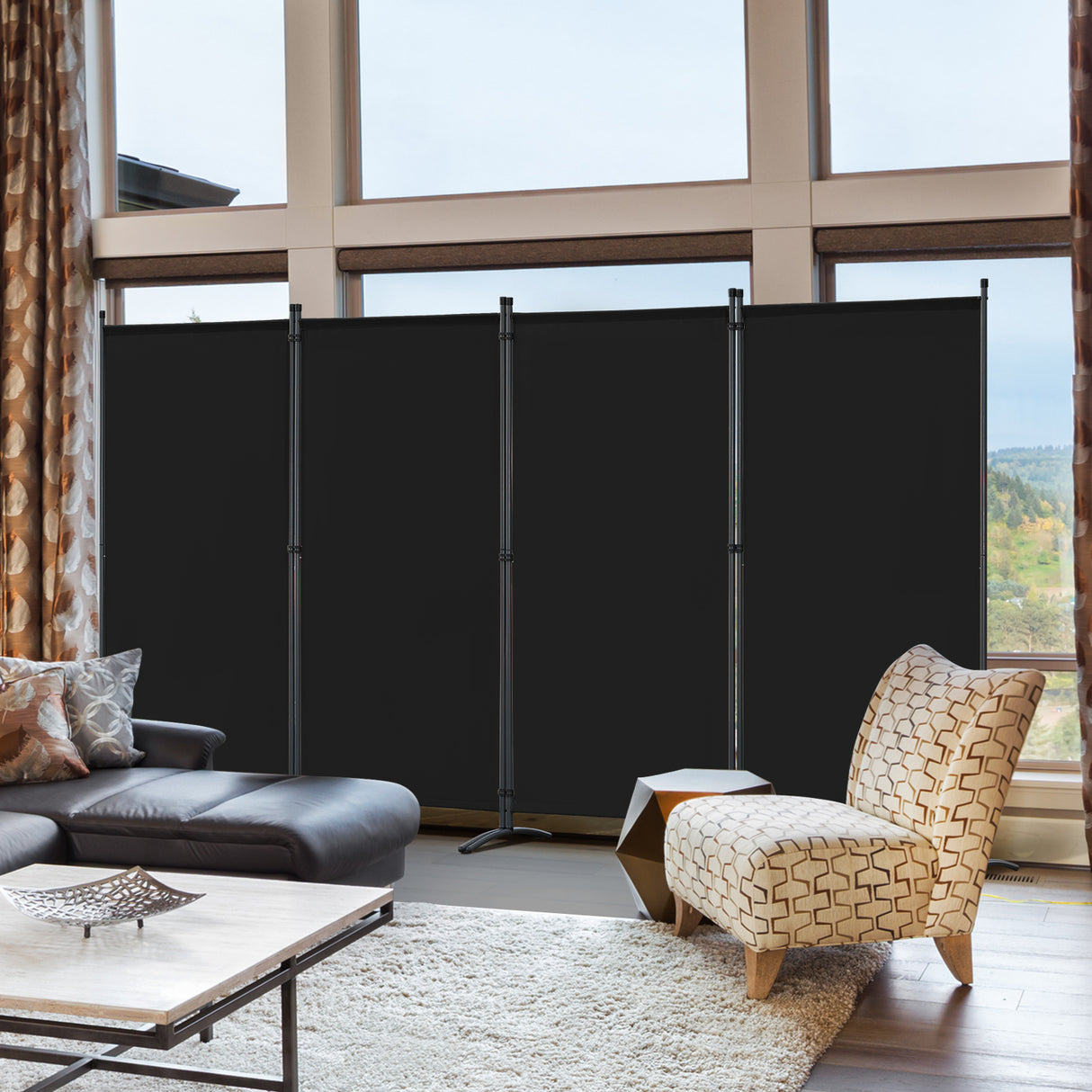 Angel Living Paravent Sichtschutz Balkonbespannung Balkonsichtschutz Paravent Raumteiler Trennwand , 324x180cm