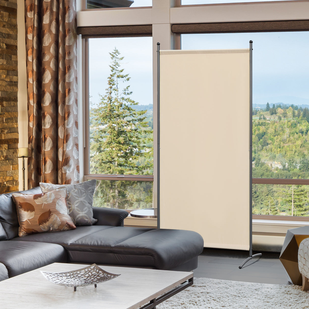 Paravent 80X180CM Raumteiler Sichtschutz aus Stahl und Polyester