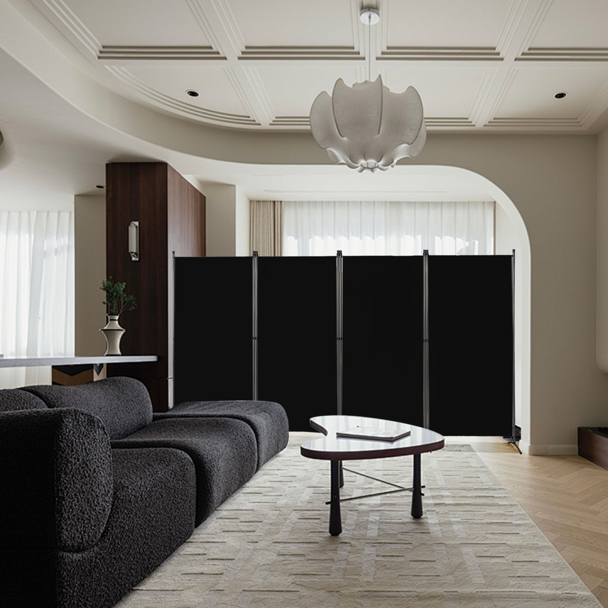 Paravent 4tlg 324X169CM Sichtschutz Balkonbespannung Balkonsichtschutz Paravent Raumteiler Trennwand