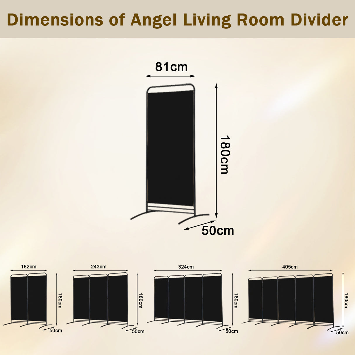 Angel Living 1-teiliger faltbarer Raum-Teiler, freistehender Privatsphäre-Schirm für Büros, Balkon, Schlafzimmer, Garten im Freien, 81cm x 180cm