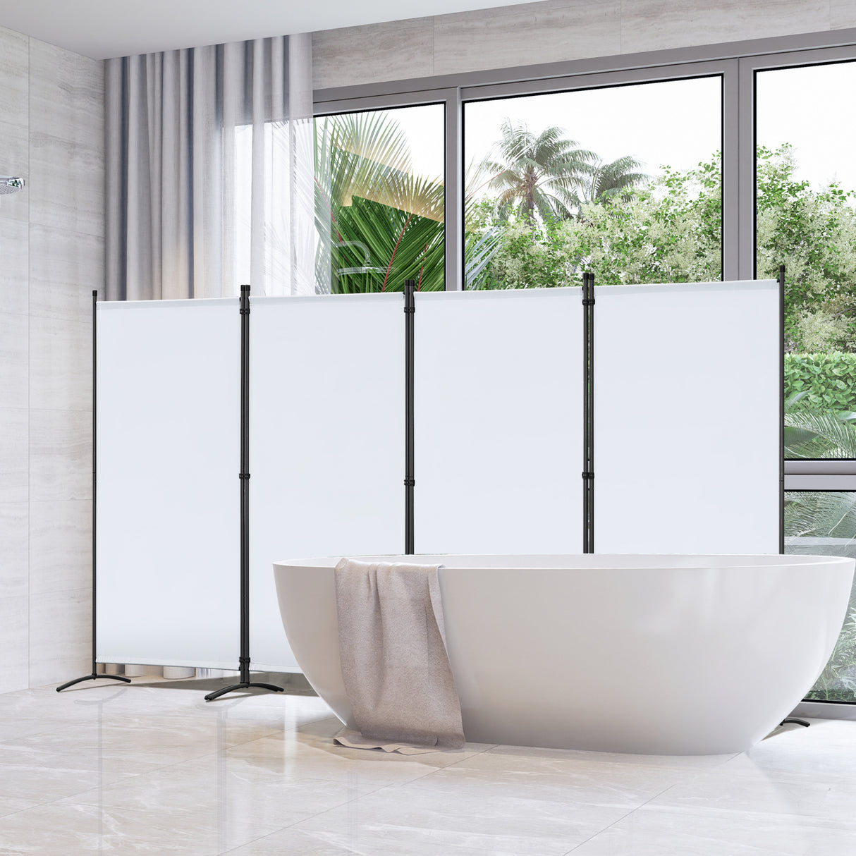 Angel Living Paravent Sichtschutz Balkonbespannung Balkonsichtschutz Paravent Raumteiler Trennwand , 324x180cm