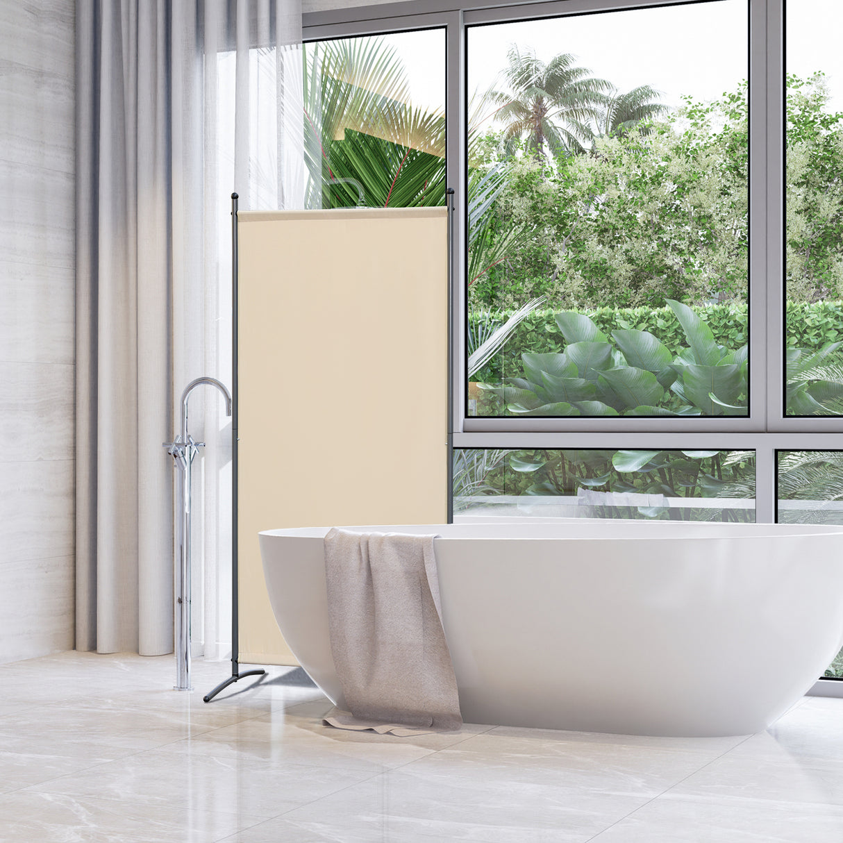 Paravent 80X180CM Raumteiler Sichtschutz aus Stahl und Polyester