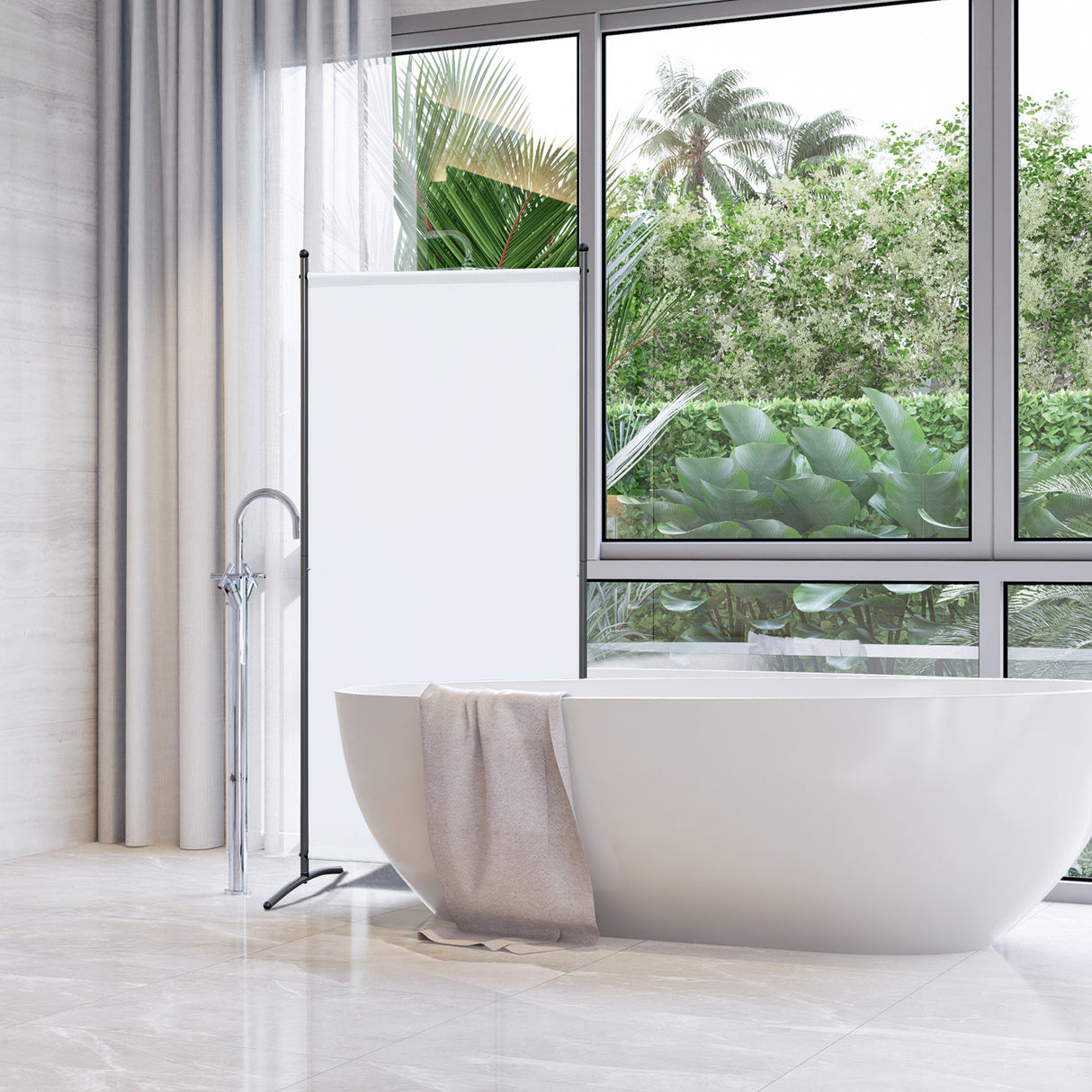 Paravent 80X180CM Raumteiler Sichtschutz aus Stahl und Polyester