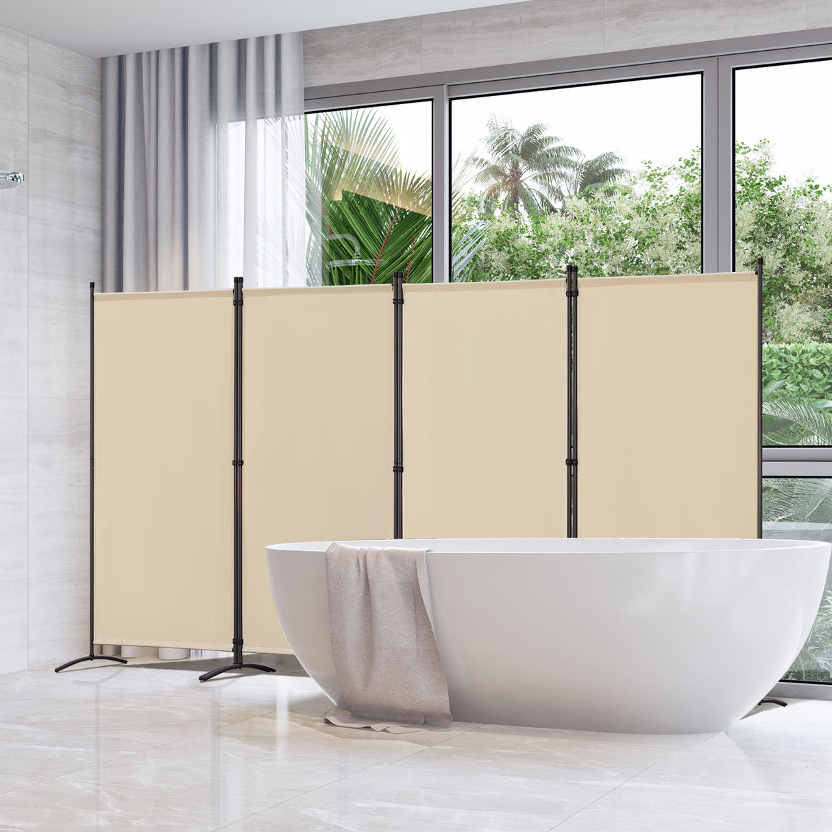 Angel Living Paravent Sichtschutz Balkonbespannung Balkonsichtschutz Paravent Raumteiler Trennwand , 324x180cm