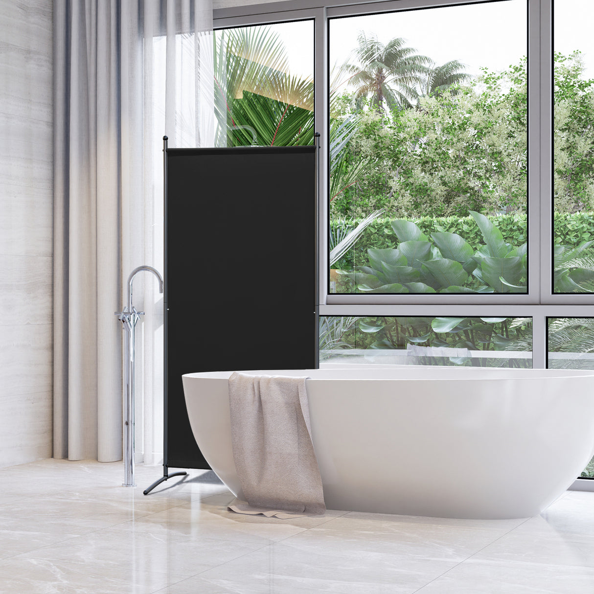 Paravent 80X180CM Raumteiler Sichtschutz aus Stahl und Polyester