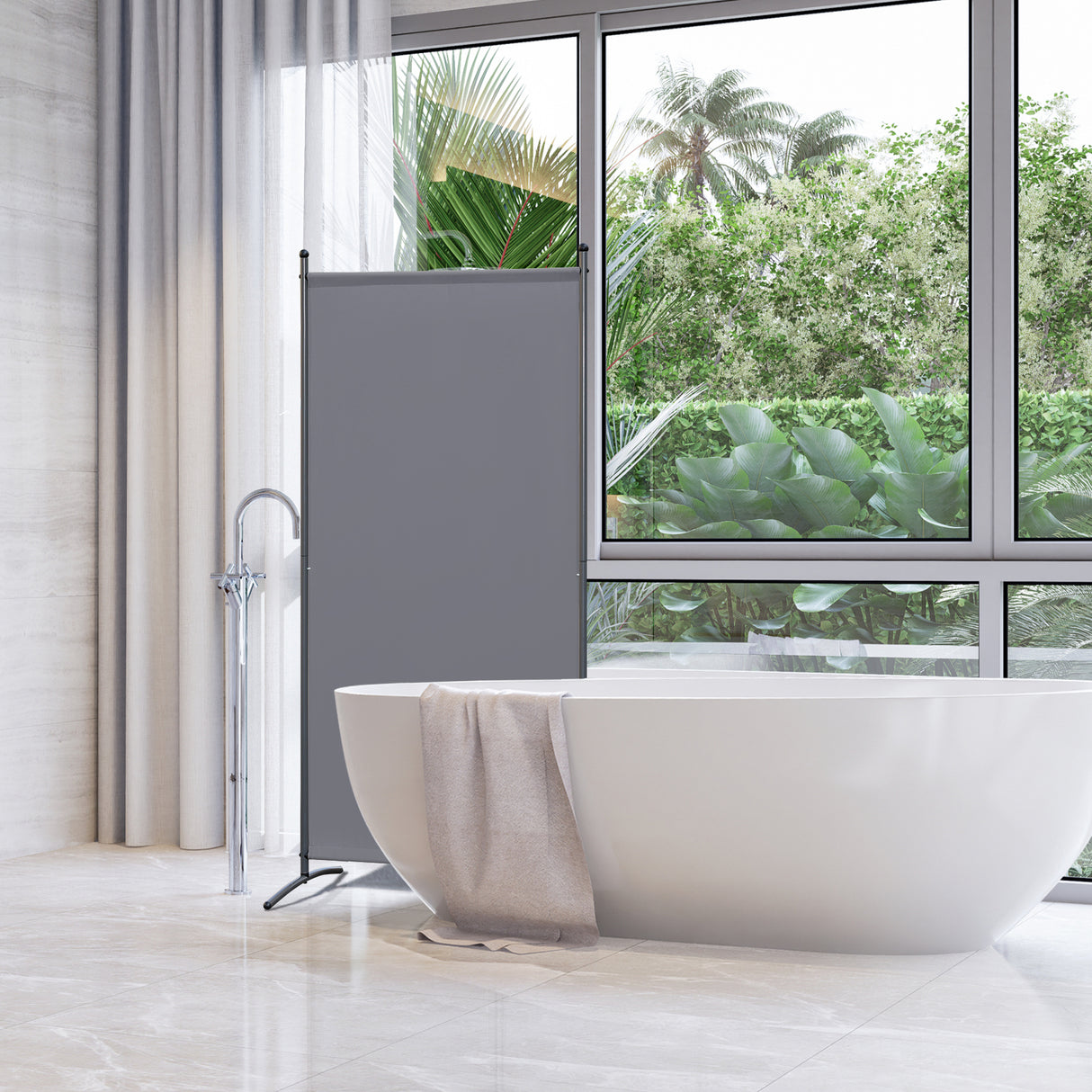 Paravent 80X180CM Raumteiler Sichtschutz aus Stahl und Polyester