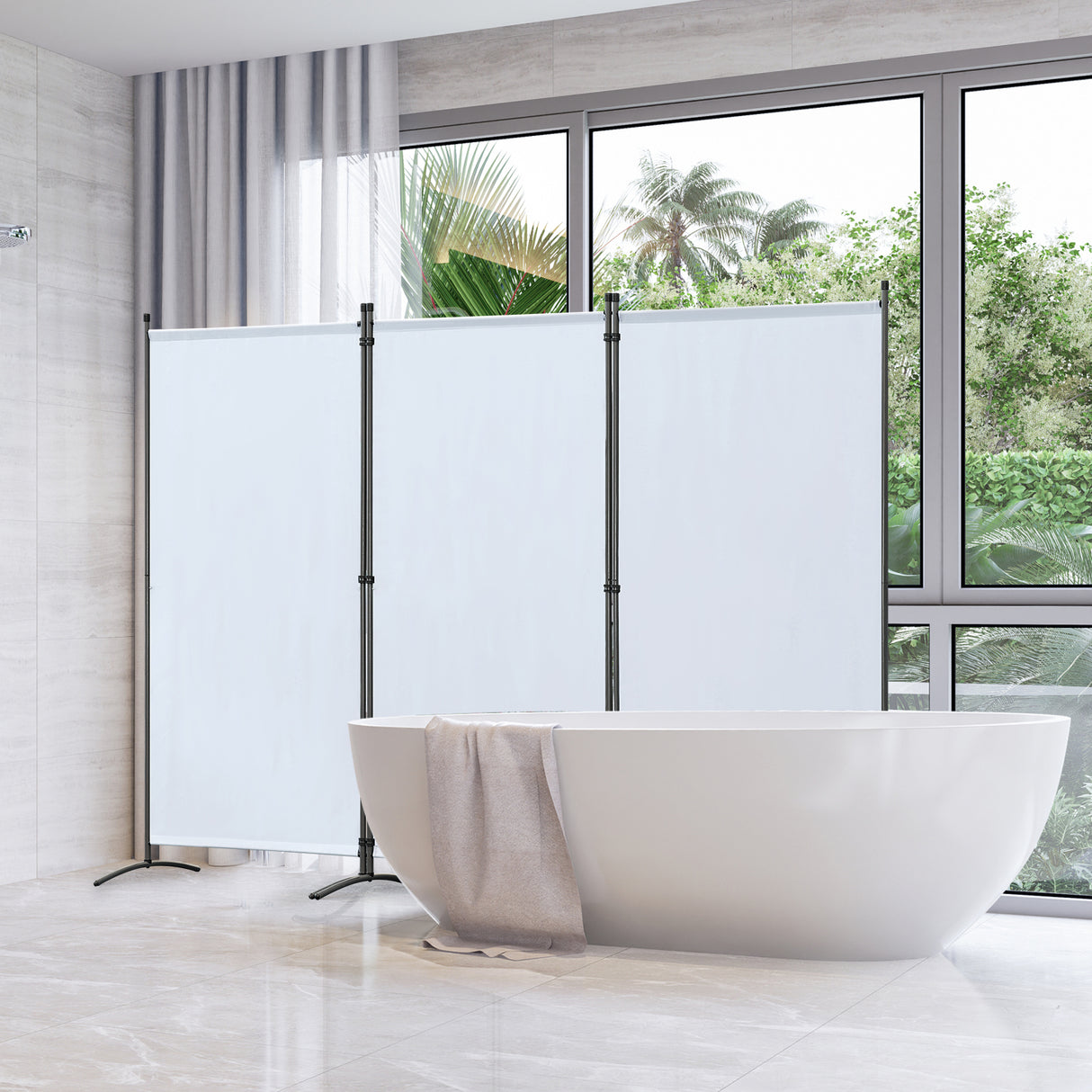 Angel Living Paravent Sichtschutz Balkonbespannung Balkonsichtschutz Paravent Raumteiler Trennwand 243x180cm