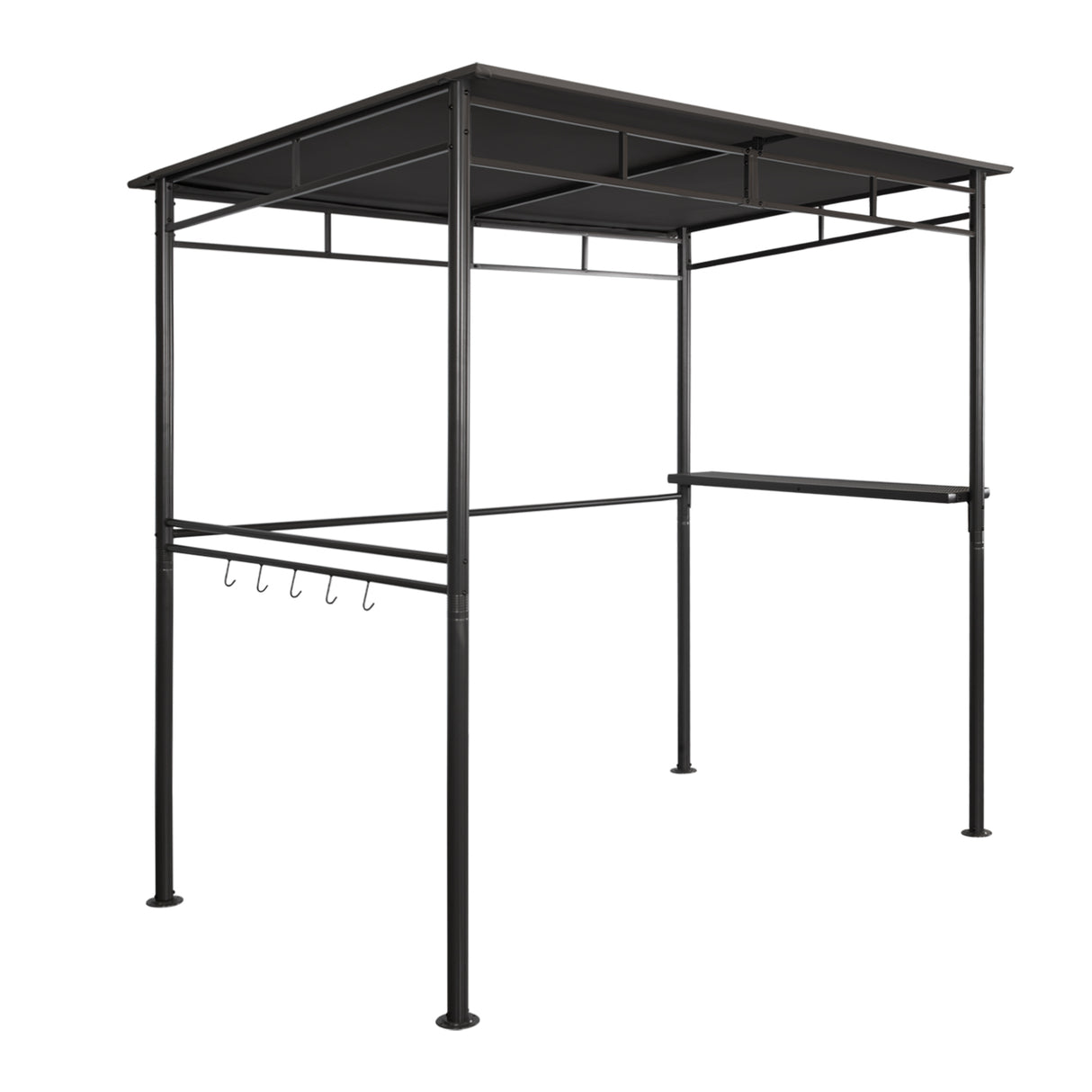 Angel Living Grillpavillon 218x150x215cm, Winddicht mit Seitenregalen Gartenpavillon Regalen Gartenlauben mit UV-Schutz, BBQ Pavillon aus Stahl, Gartenzelt Grillzelt für Party BBQ Grau