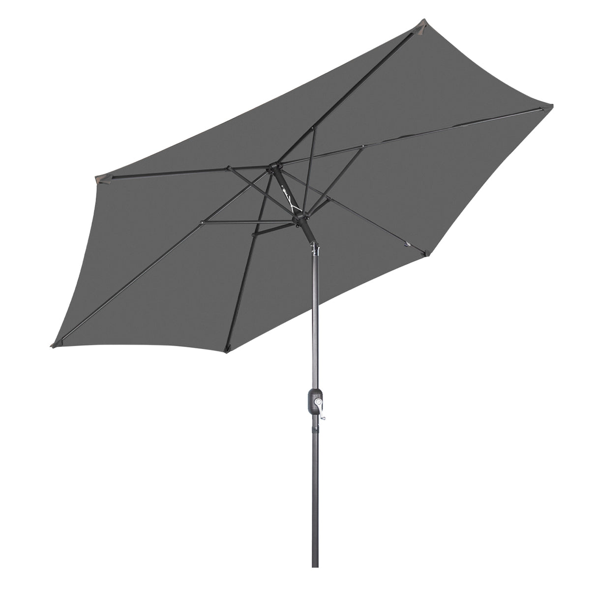 Angel Living Sonnenschirm Ø 300 cm Gartenschirm Marktschirm Terrassenschirm Taupe Rund Sonneschirm Sonnenschutz aus Metall und Polyester UV50+
