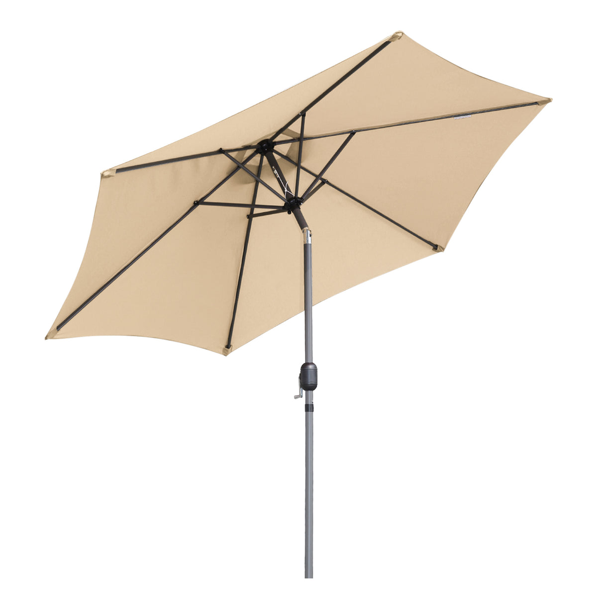 Angel Living Sonnenschirm Ø 270 cm Gartenschirm Marktschirm Terrassenschirm Taupe Rund Sonneschirm Sonnenschutz aus aus Metall, Stahl und Polyester UV50+