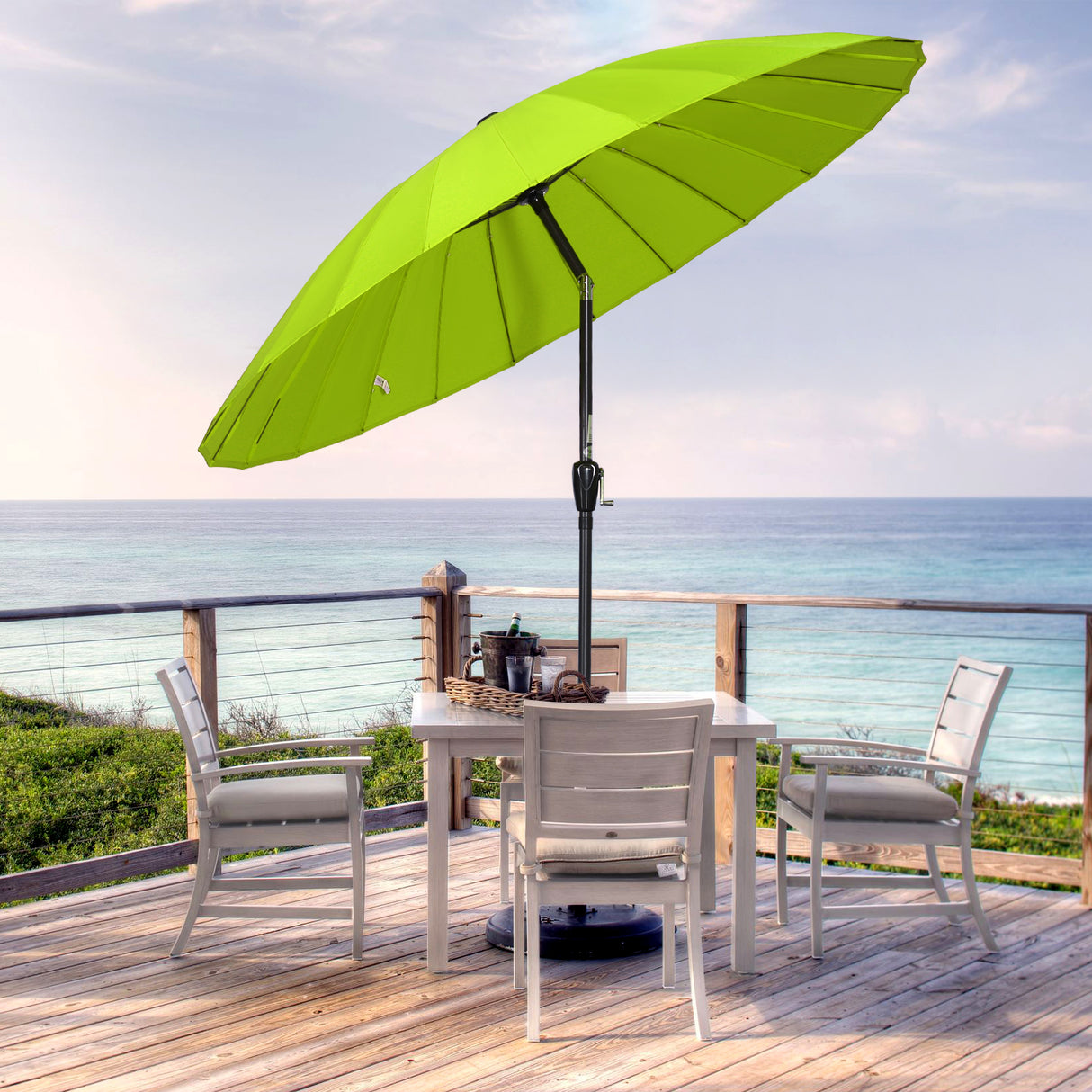 250cm Sonneschirm Sonnenschutz neigbar Rostfrei aus Aluminium, Stahl und Polyester