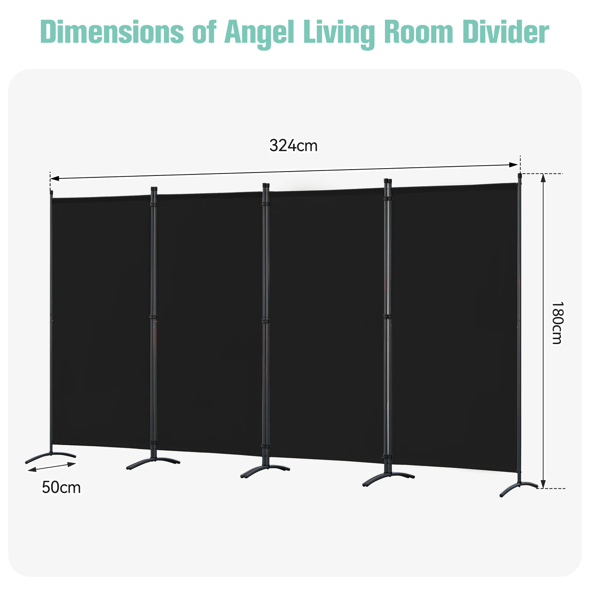 Angel Living Paravent Raumteiler Schutzwand Raumteiler für Büro Balkon Schlafzimmer Garten, 324 x 180 cm