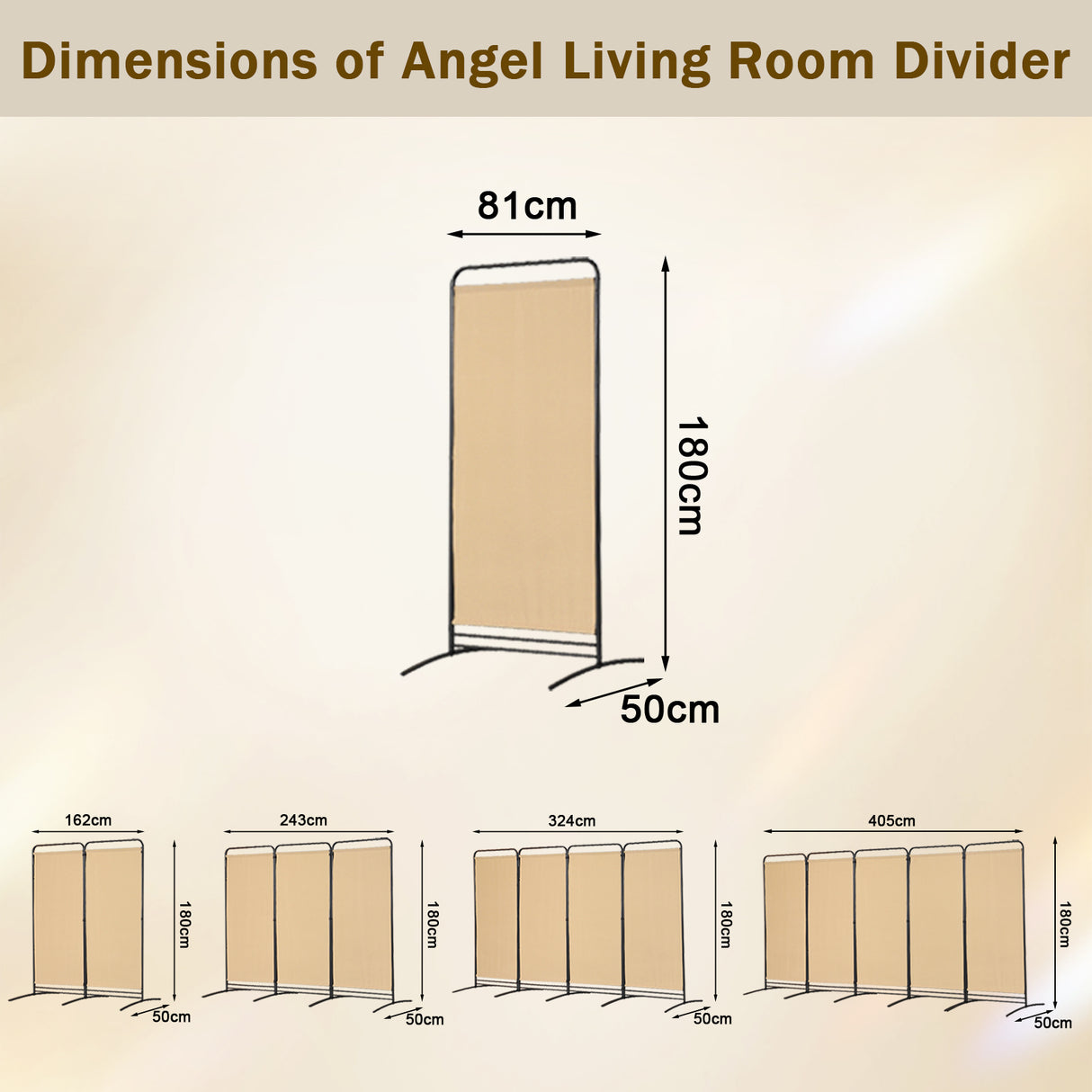 Angel Living 1-teiliger faltbarer Raum-Teiler, freistehender Privatsphäre-Schirm für Büros, Balkon, Schlafzimmer, Garten im Freien, 81cm x 180cm