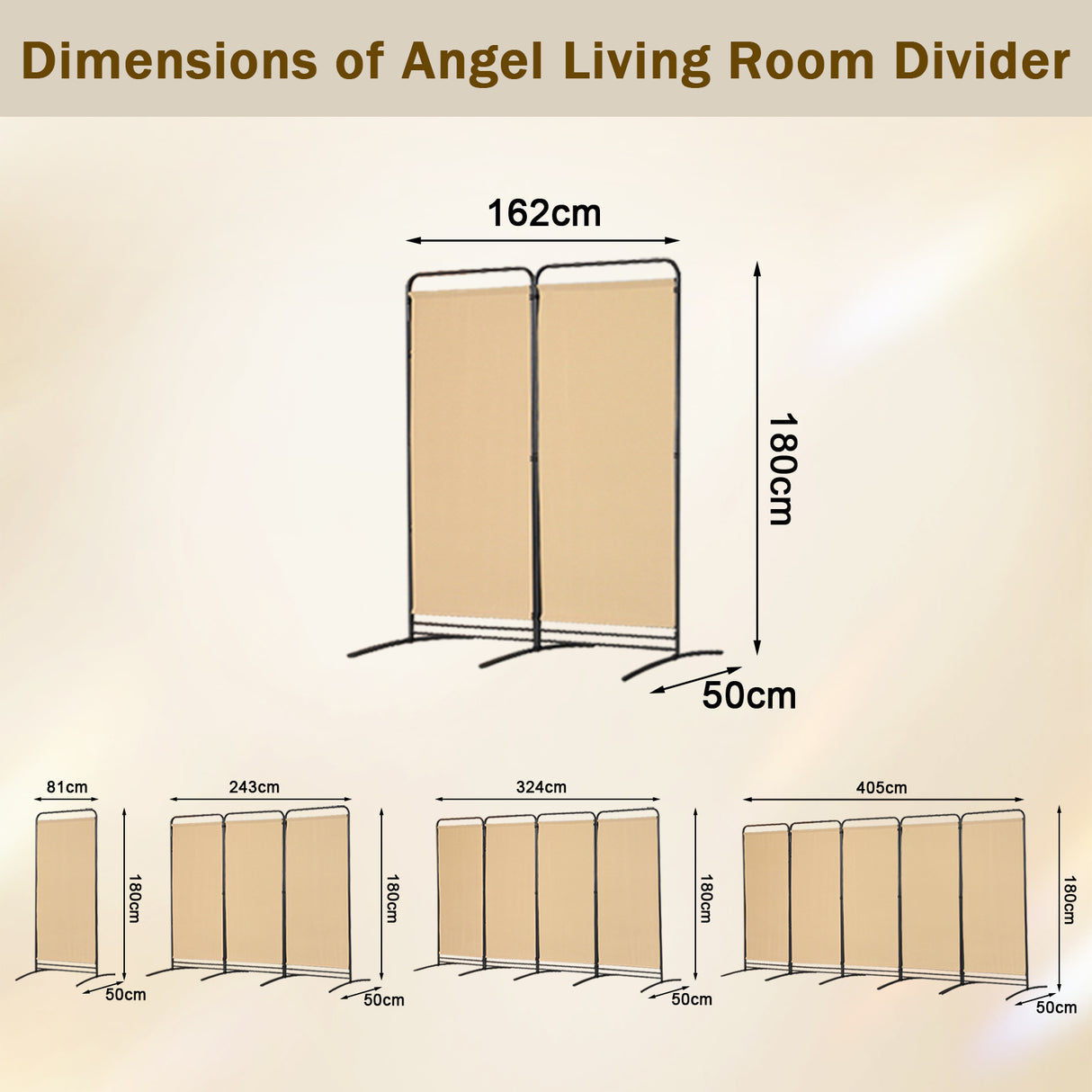 Angel Living Paravent 2 Teilig Klappbar Raumteiler für Büros, Balkon,Schlafzimmer,Außengarten, 162cm x 180cm