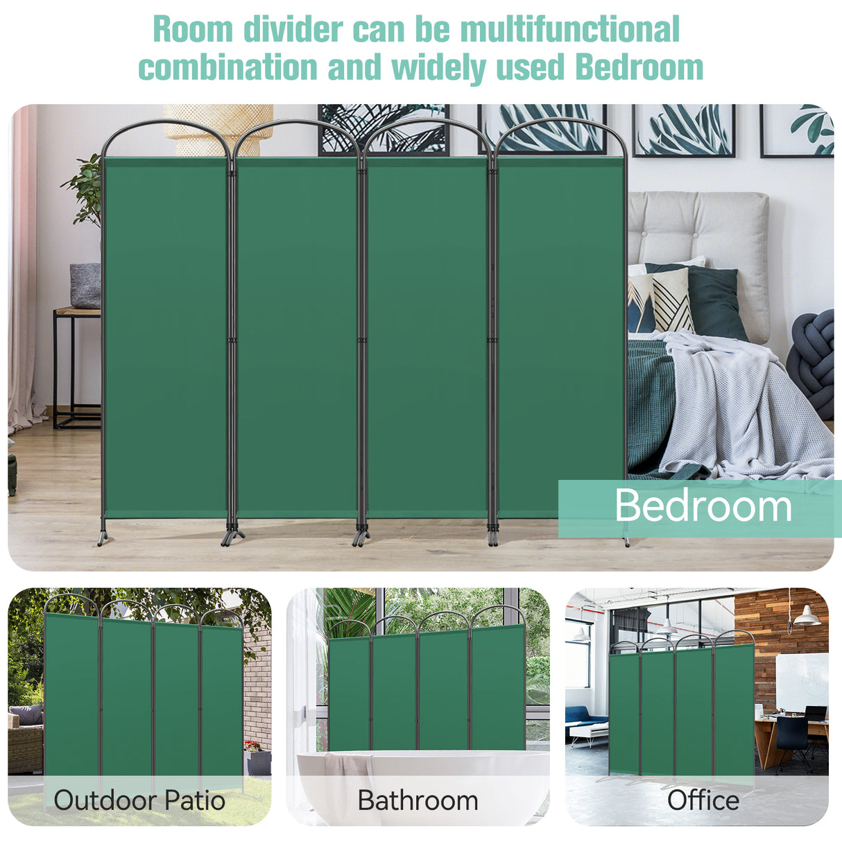 Angel Living Paravent 4tlg 225X185CM Bogenparavent Sichtschutz Raumteiler