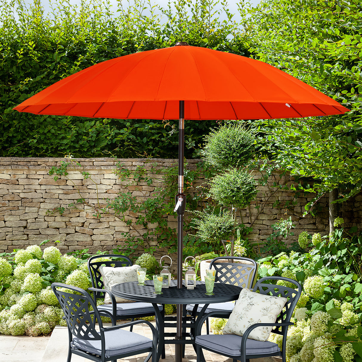 250cm Sonneschirm Sonnenschutz neigbar Rostfrei aus Aluminium, Stahl und Polyester