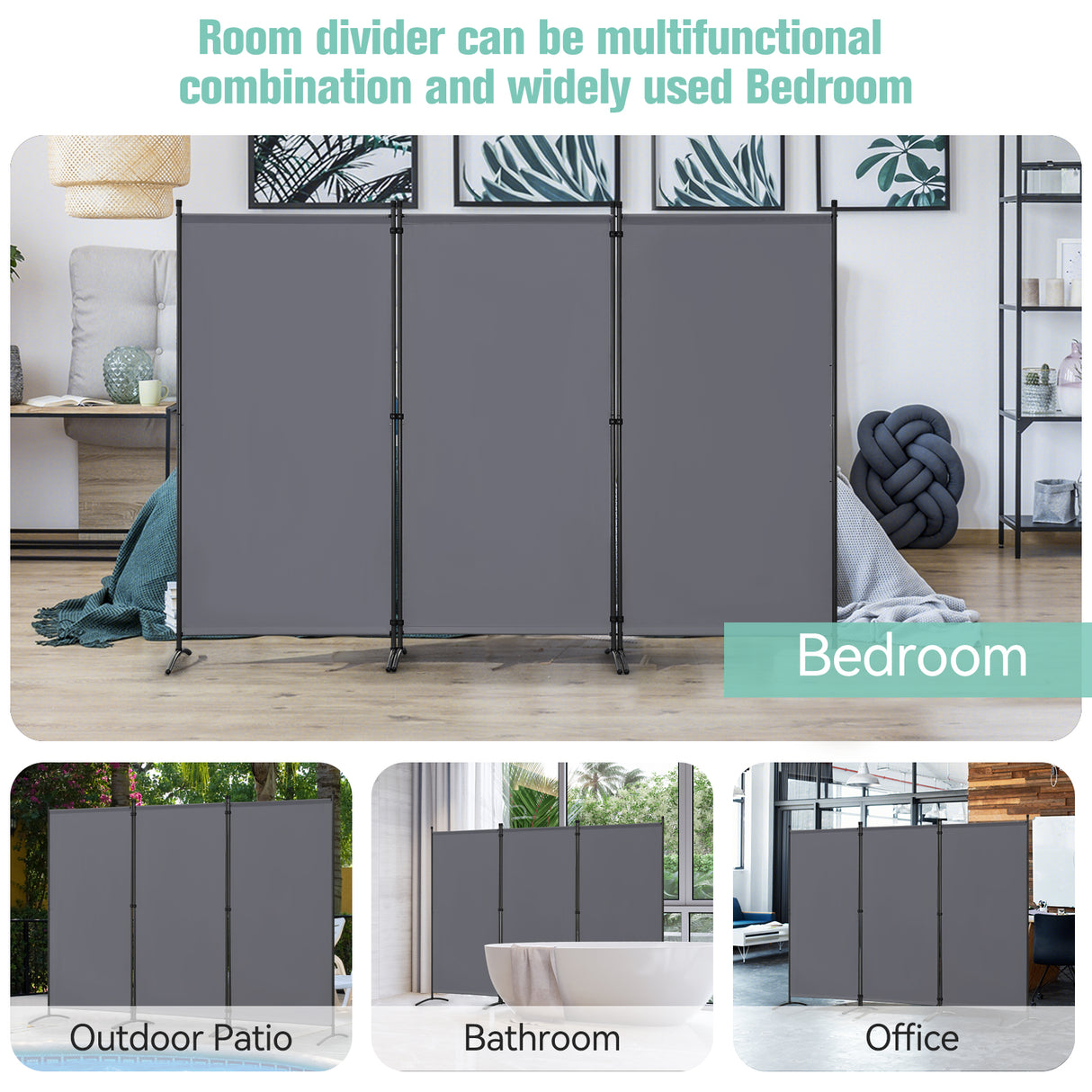 Angel Living Paravent Sichtschutz Balkonbespannung Balkonsichtschutz Paravent Raumteiler Trennwand 243x180cm