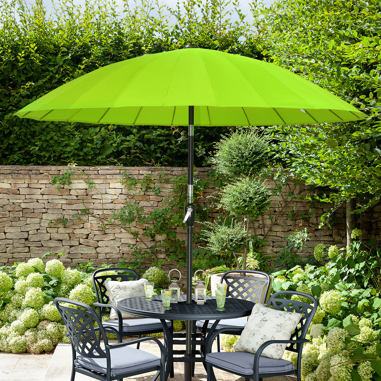 250cm Sonneschirm Sonnenschutz neigbar Rostfrei aus Aluminium, Stahl und Polyester