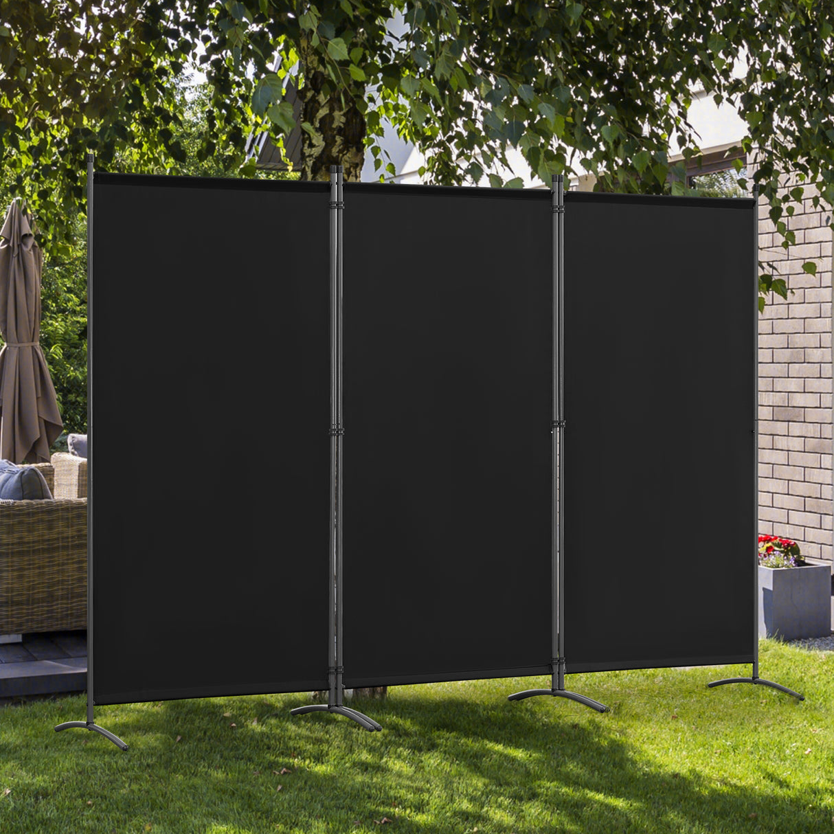 Angel Living Paravent Sichtschutz Balkonbespannung Balkonsichtschutz Paravent Raumteiler Trennwand 243x180cm