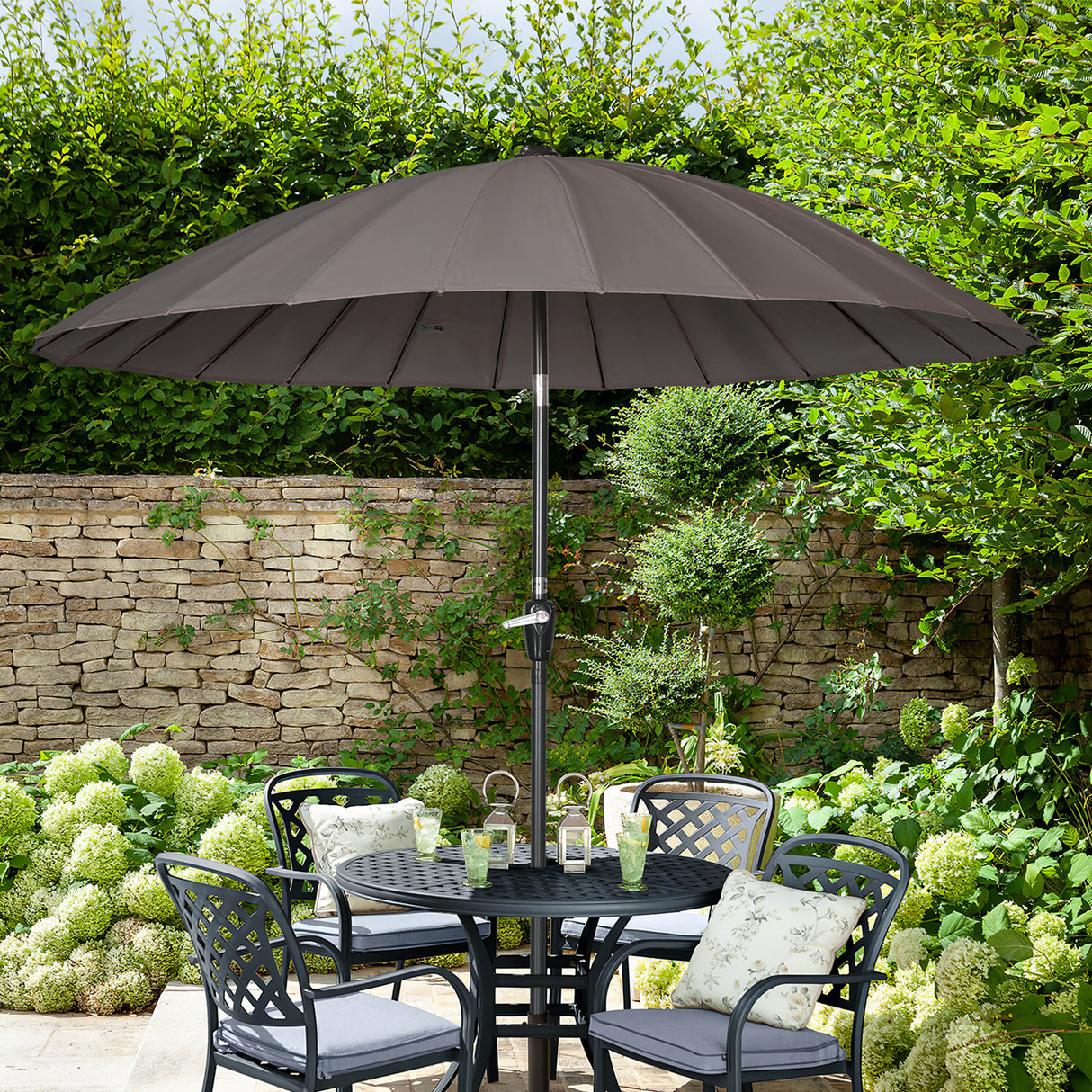 250cm Sonneschirm Sonnenschutz neigbar Rostfrei aus Aluminium, Stahl und Polyester