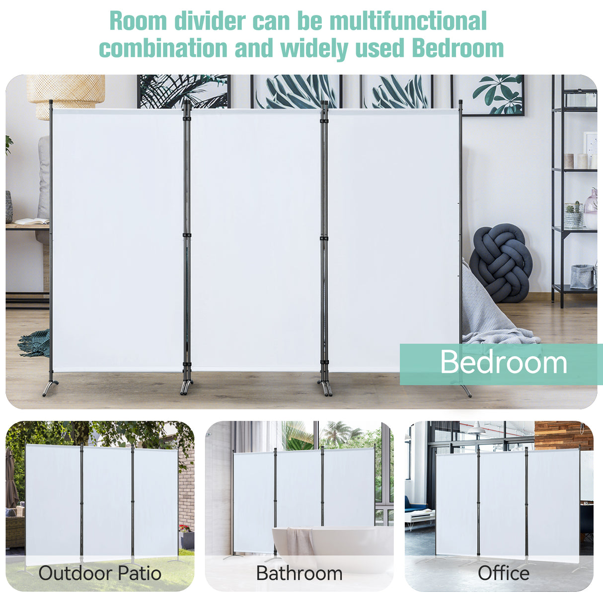 Angel Living Paravent Sichtschutz Balkonbespannung Balkonsichtschutz Paravent Raumteiler Trennwand 243x180cm