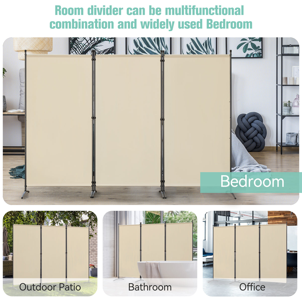 Angel Living Paravent Sichtschutz Balkonbespannung Balkonsichtschutz Paravent Raumteiler Trennwand 243x180cm