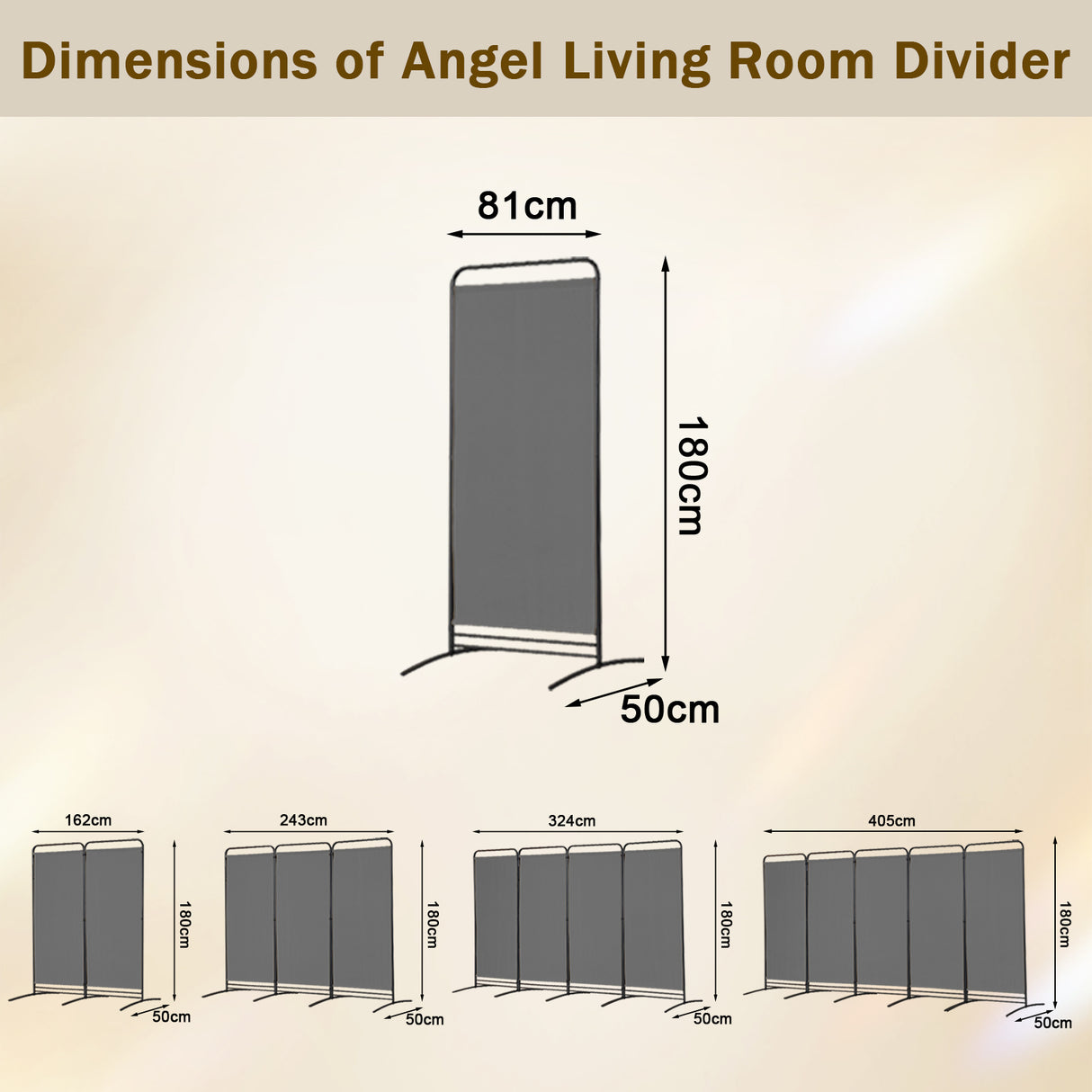 Angel Living 1-teiliger faltbarer Raum-Teiler, freistehender Privatsphäre-Schirm für Büros, Balkon, Schlafzimmer, Garten im Freien, 81cm x 180cm