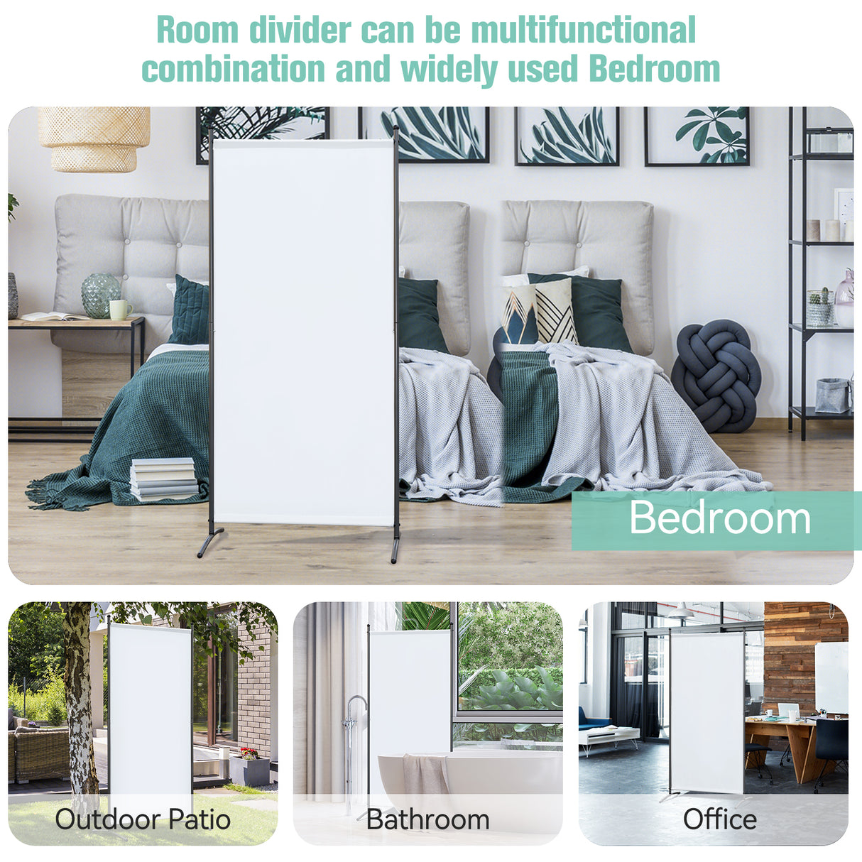 Paravent 80X180CM Raumteiler Sichtschutz aus Stahl und Polyester