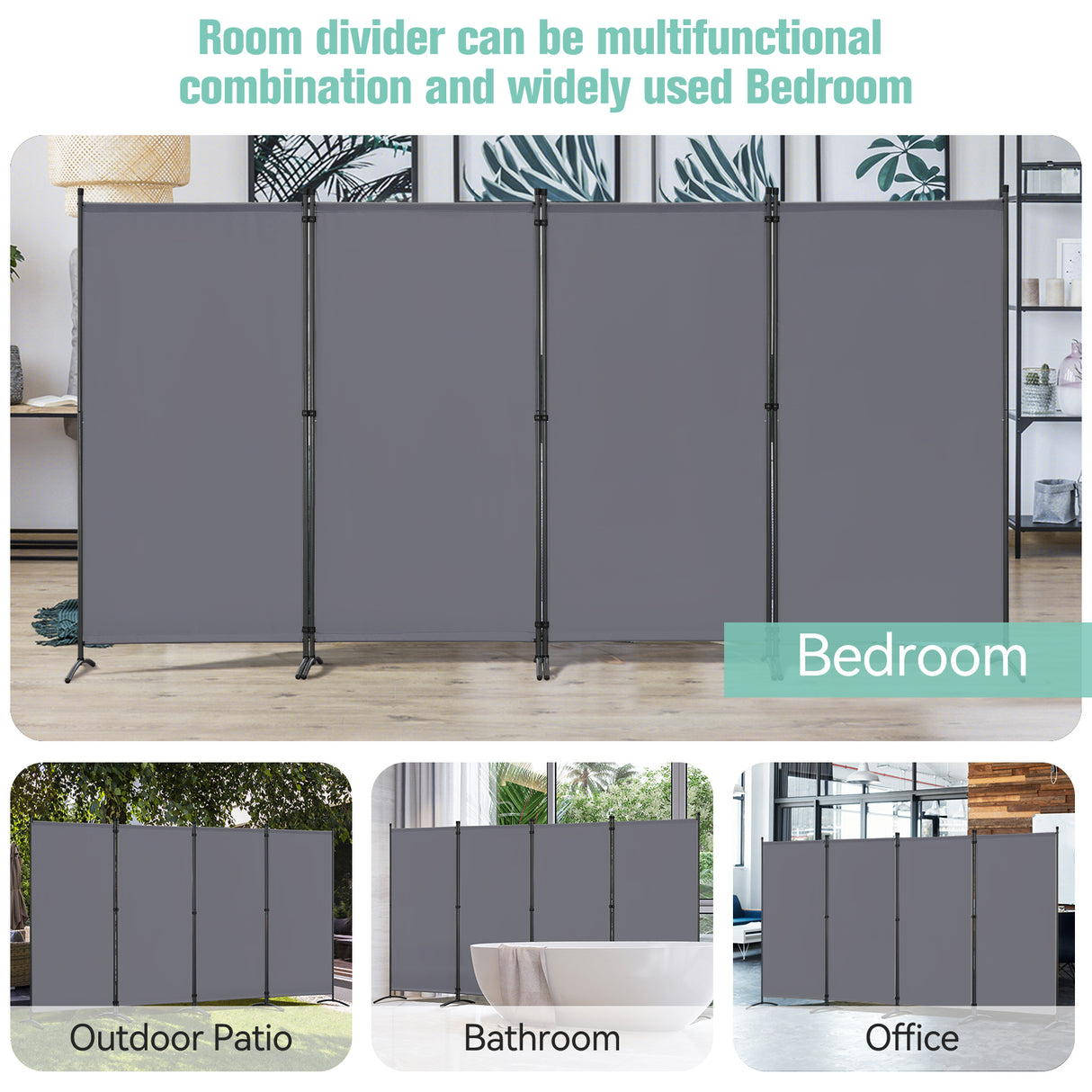 Angel Living Paravent Sichtschutz Balkonbespannung Balkonsichtschutz Paravent Raumteiler Trennwand , 324x180cm