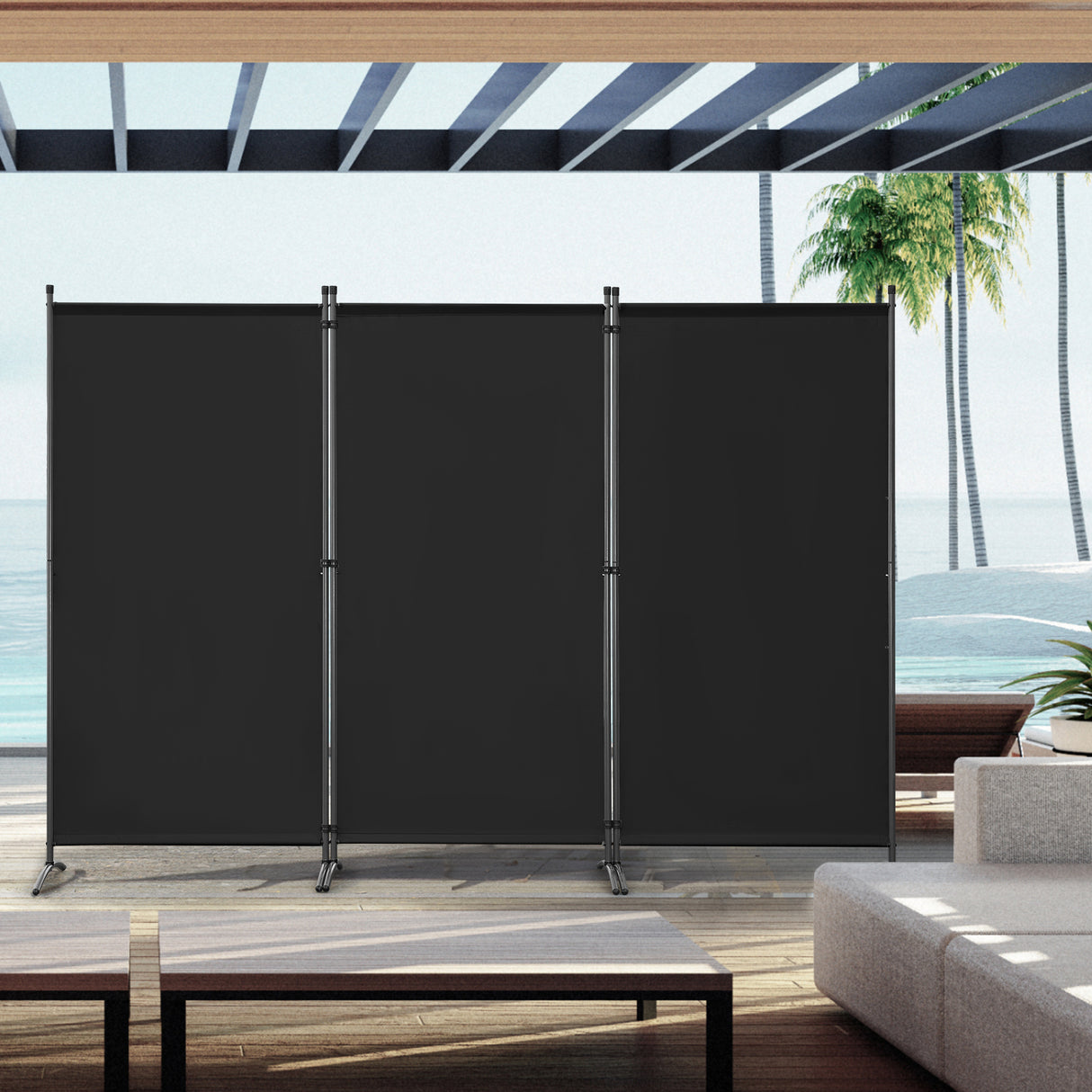 Angel Living Paravent Sichtschutz Balkonbespannung Balkonsichtschutz Paravent Raumteiler Trennwand 243x180cm