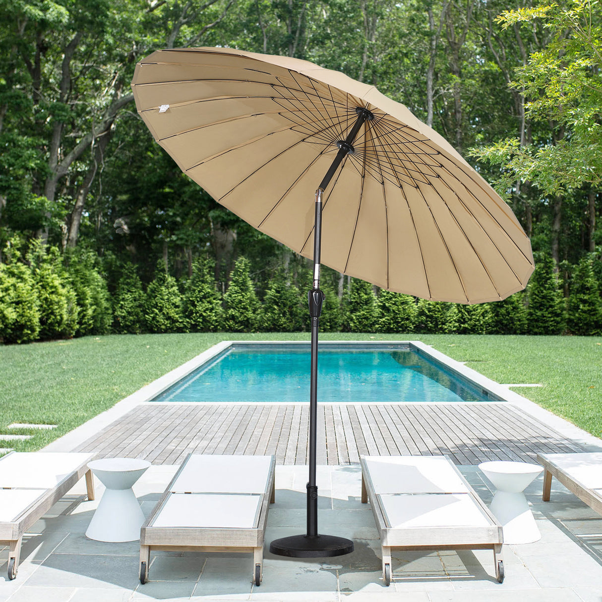 250cm Sonneschirm Sonnenschutz neigbar Rostfrei aus Aluminium, Stahl und Polyester