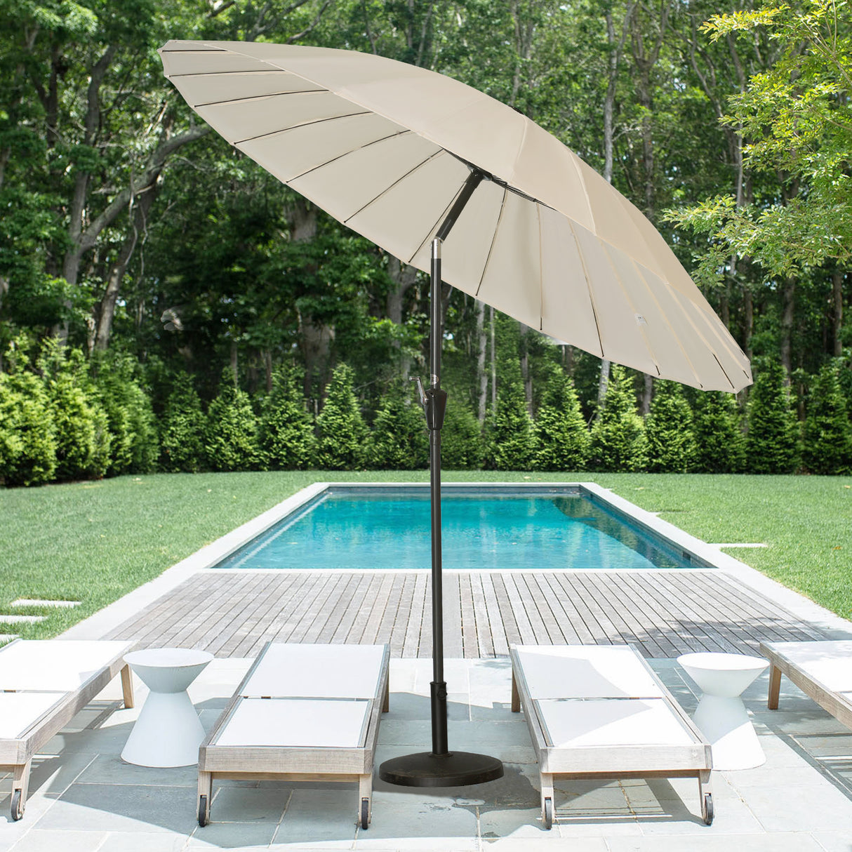 250cm Sonneschirm Sonnenschutz neigbar Rostfrei aus Aluminium, Stahl und Polyester