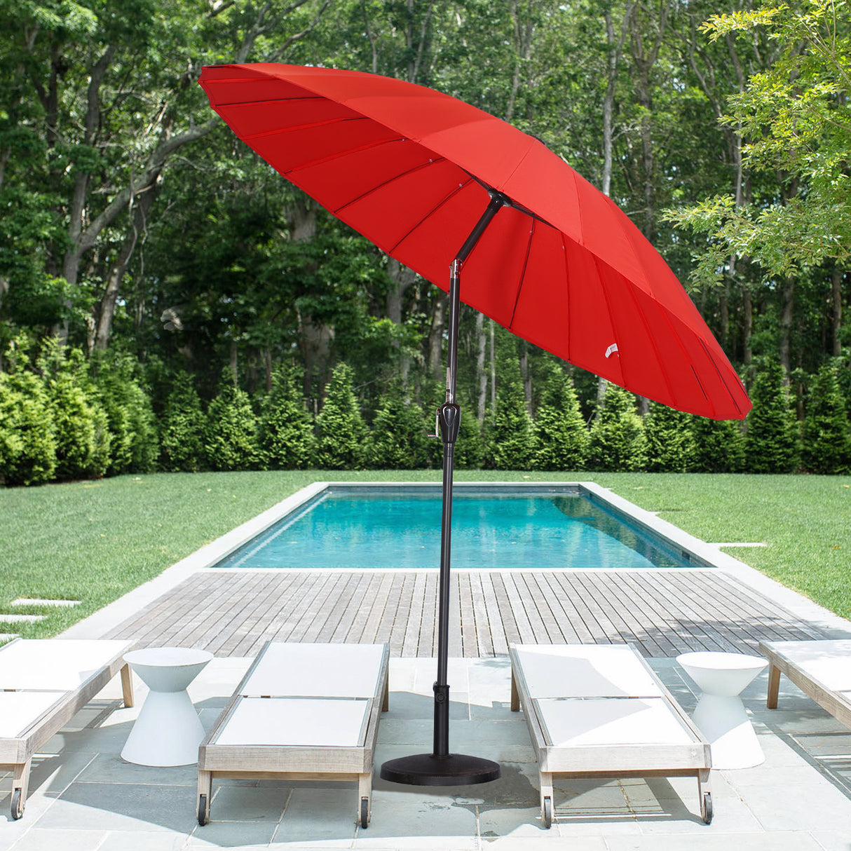 250cm Sonneschirm Sonnenschutz neigbar Rostfrei aus Aluminium, Stahl und Polyester