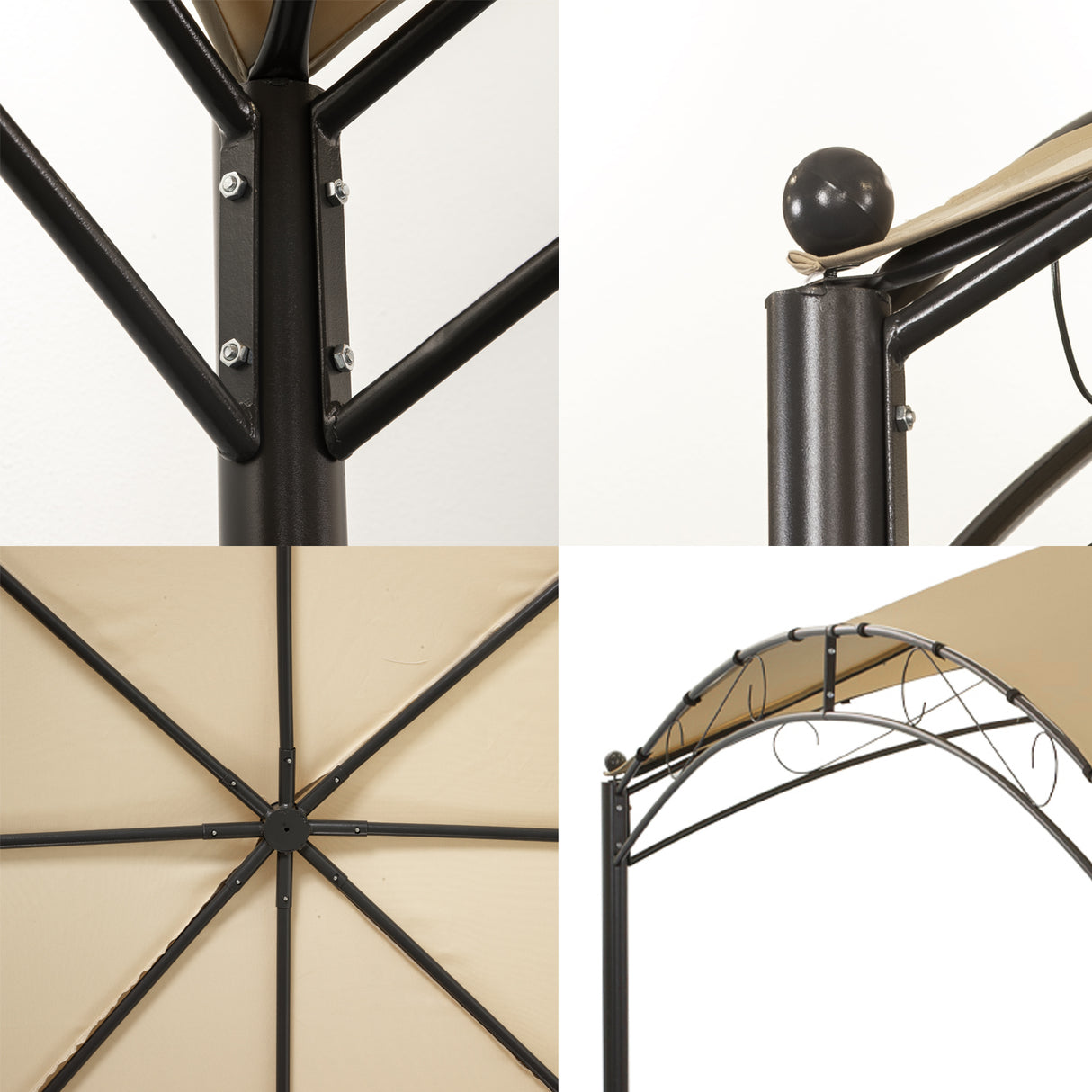 Angel living Gartenpavillon 2.5x2.5M, Wasserabweisend und UV-bestandig Pavillon, Ideal fur Freizeit und Partys