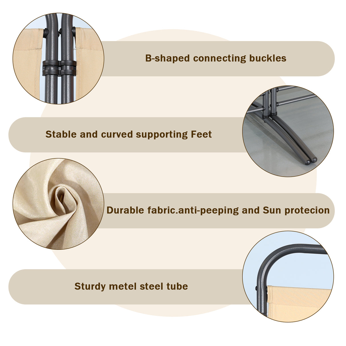 Angel Living Paravent 4 Teilig Klappbar Raumteiler für Büros, Balkon,Schlafzimmer,Außengarten, 324cm x 180cm