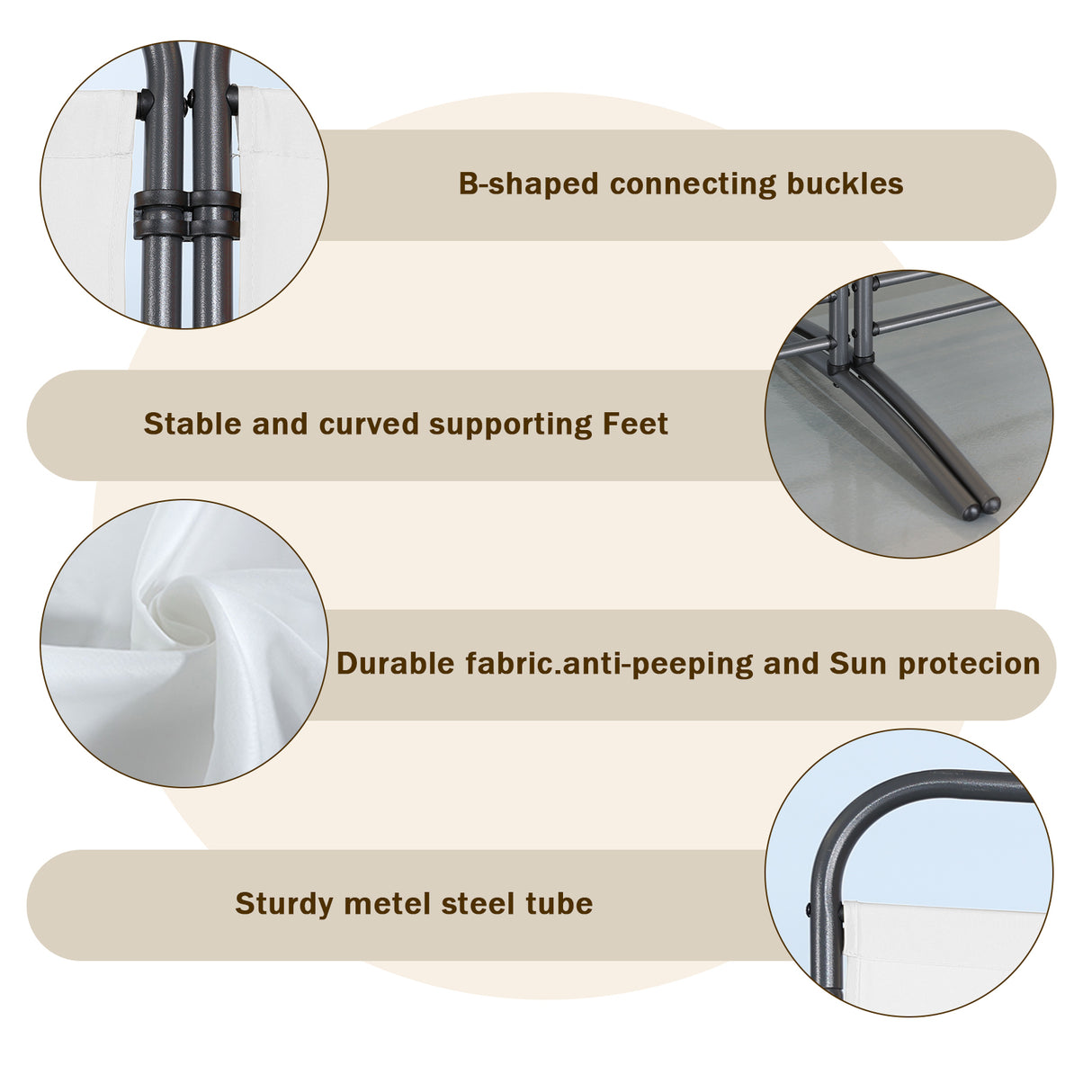 Angel Living Paravent 2 Teilig Klappbar Raumteiler für Büros, Balkon,Schlafzimmer,Außengarten, 162cm x 180cm